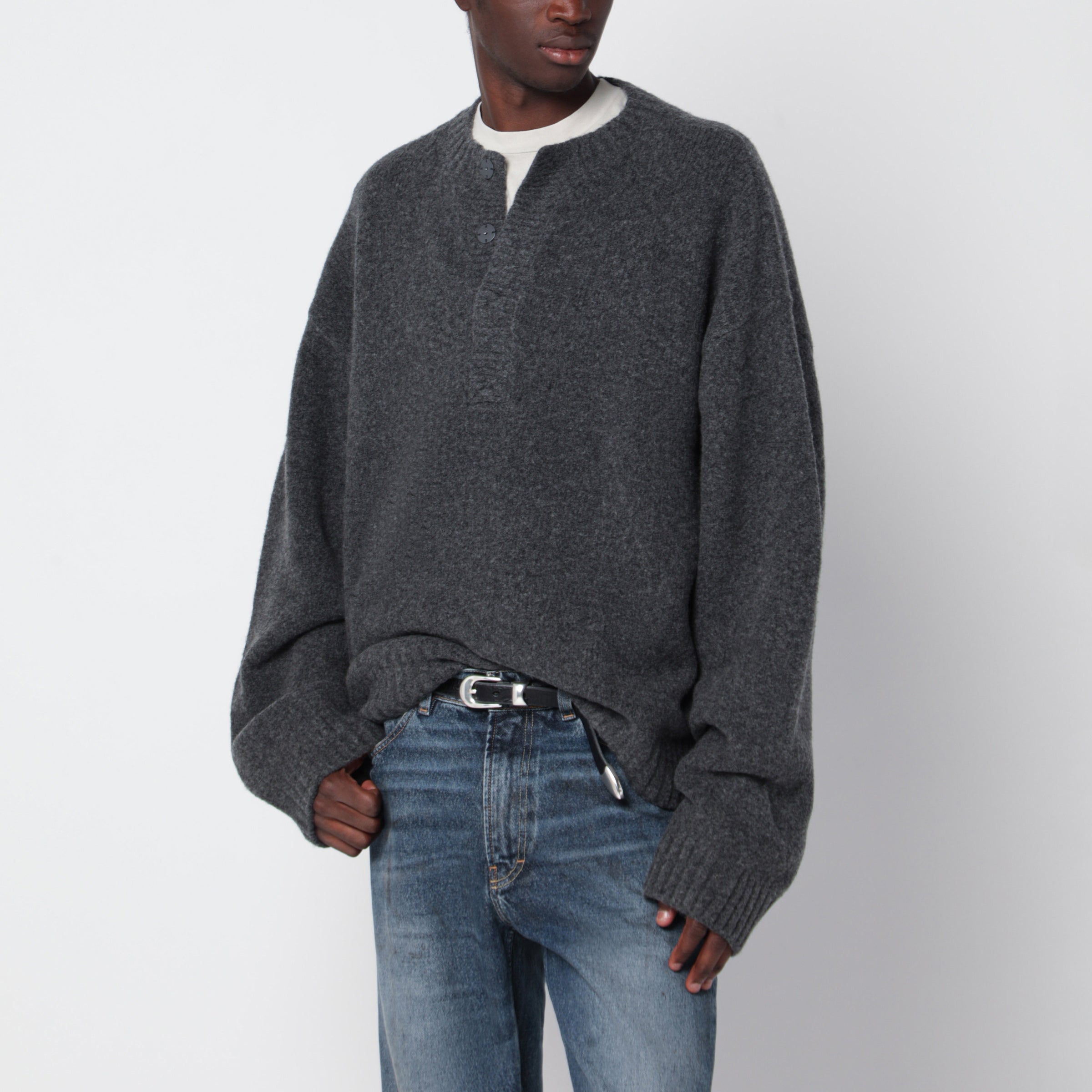 Represent Dark Grey Wool-Blend Sweater