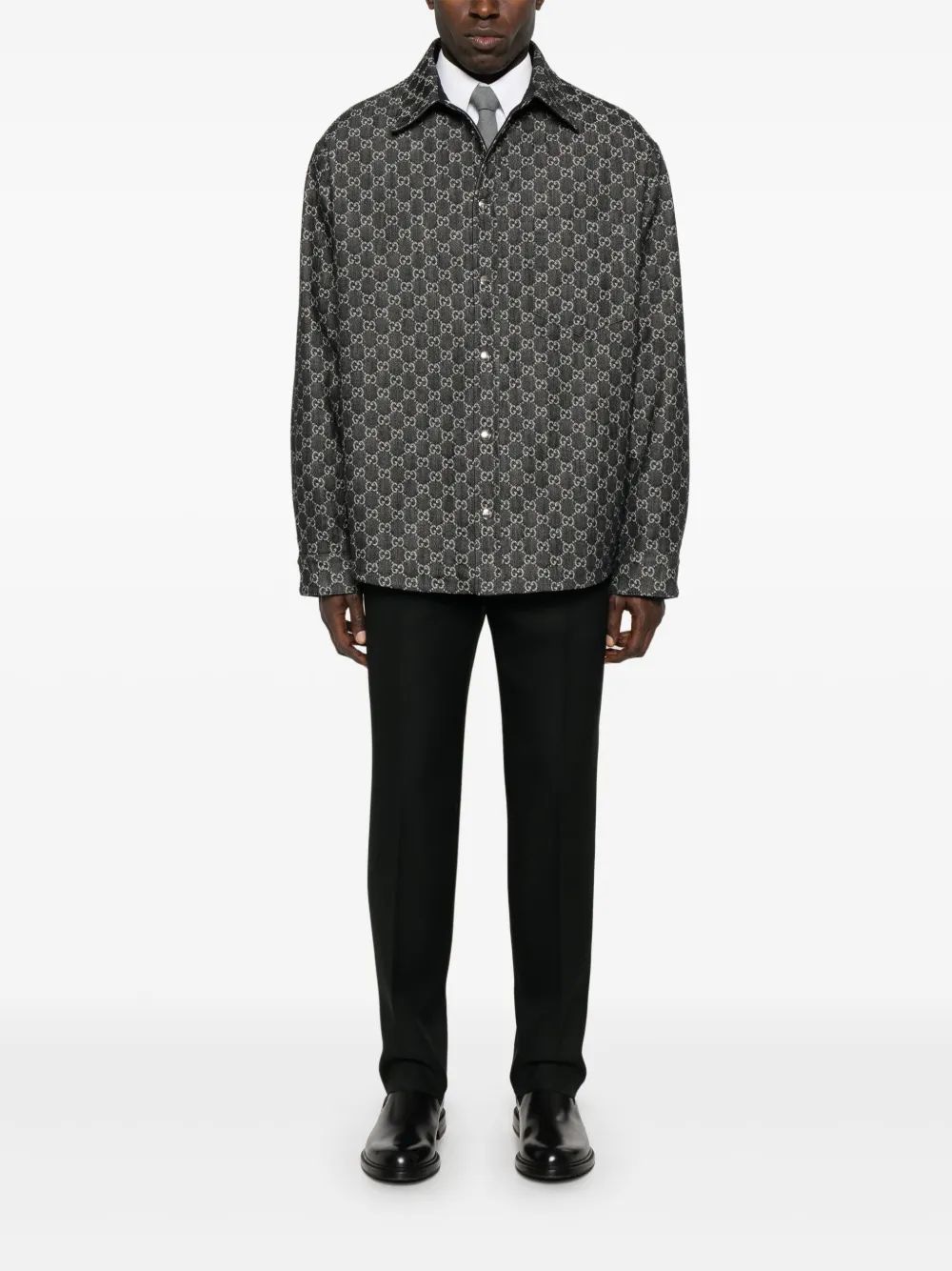 Gucci Reversible Wool And Denim Gg Shirt