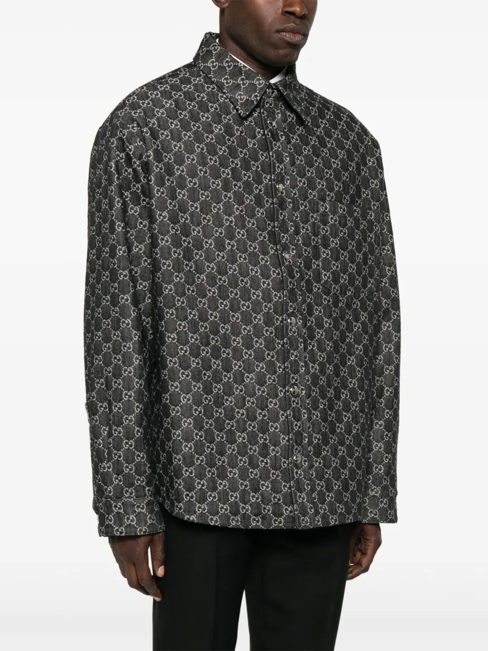 Gucci Reversible Wool And Denim Gg Shirt