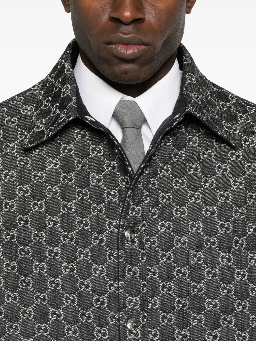 Gucci Reversible Wool And Denim Gg Shirt