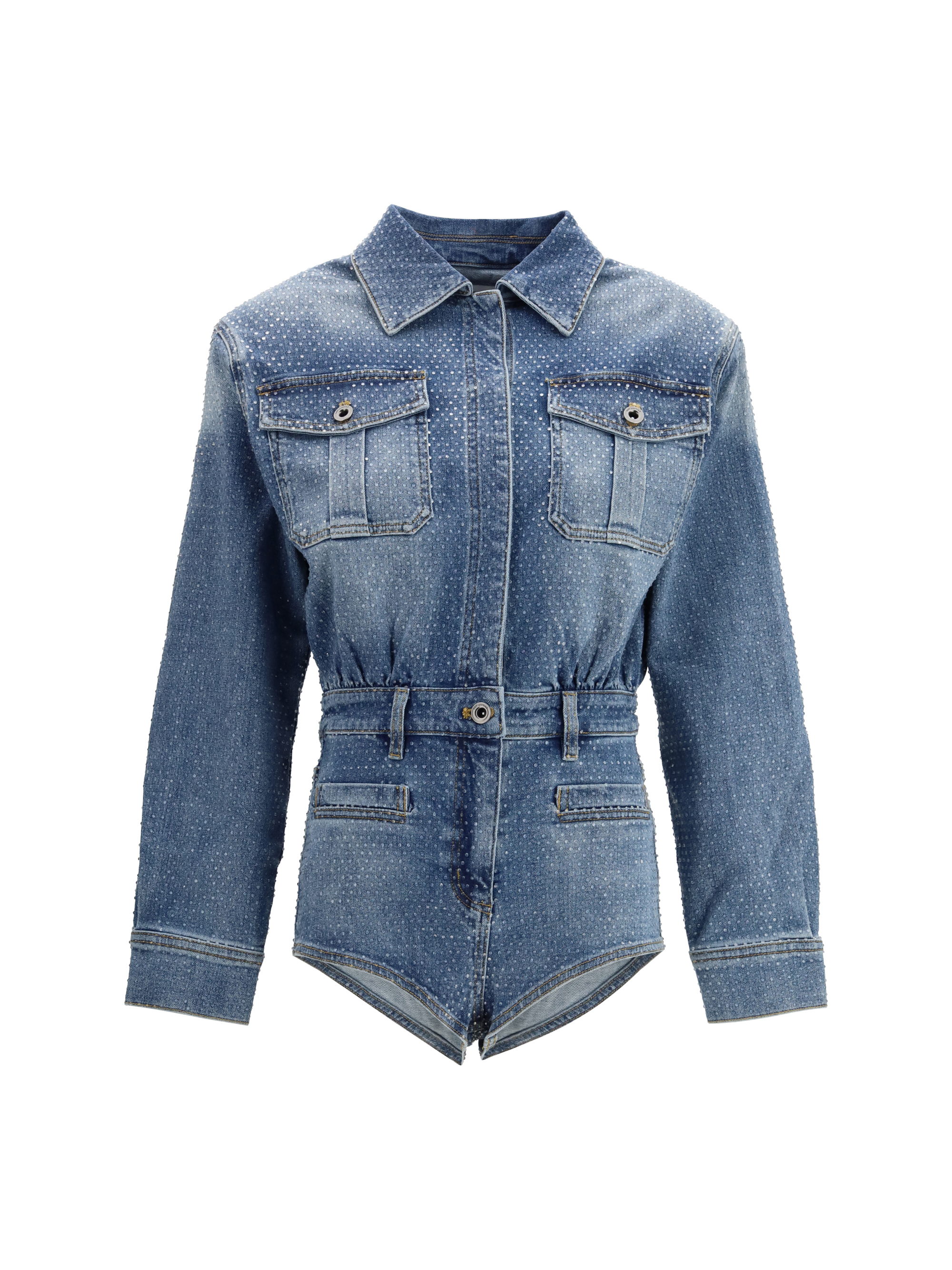 Self-Portrait Rhinestone Denim Jacket