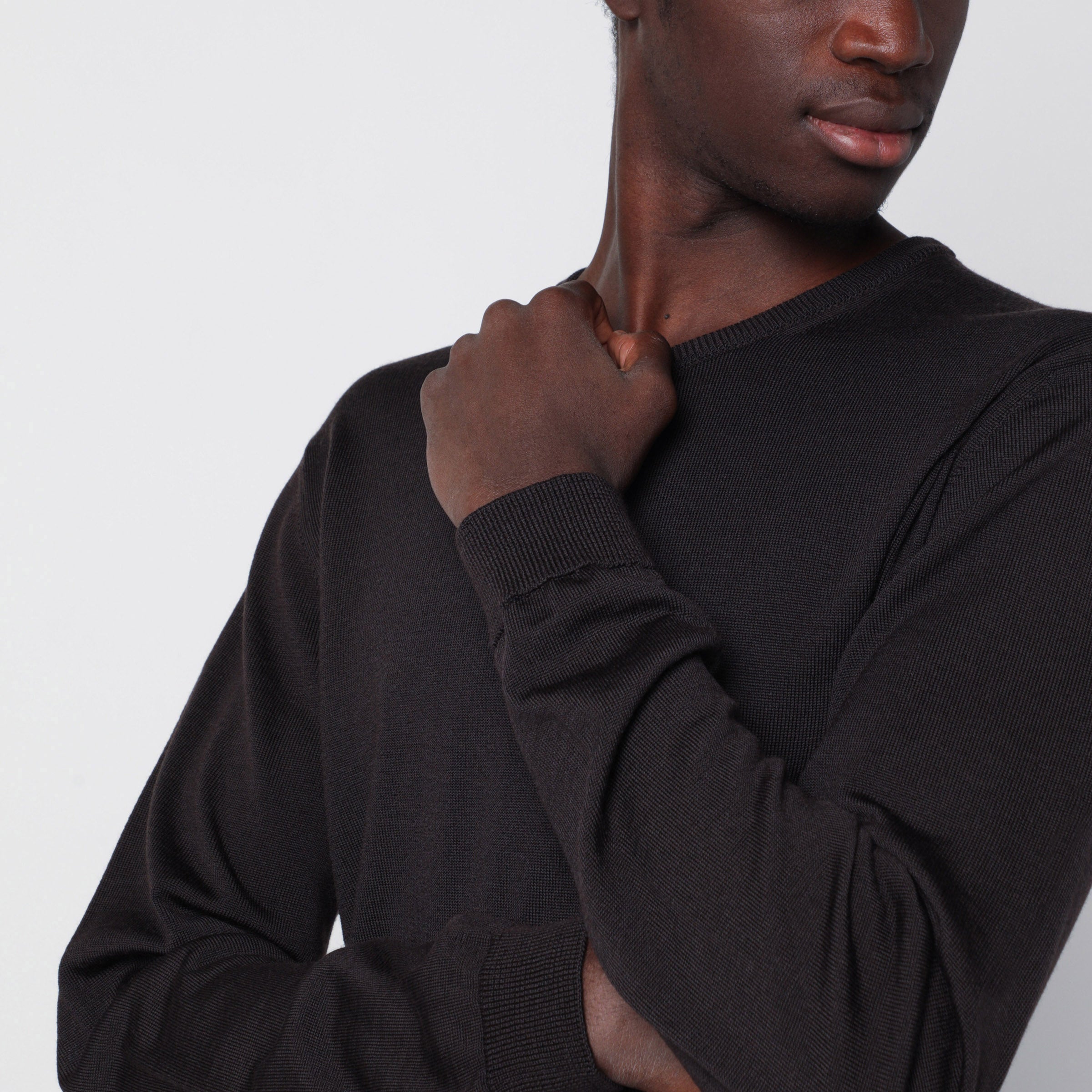 Roberto collina Brown Crew-Neck Wool Sweater