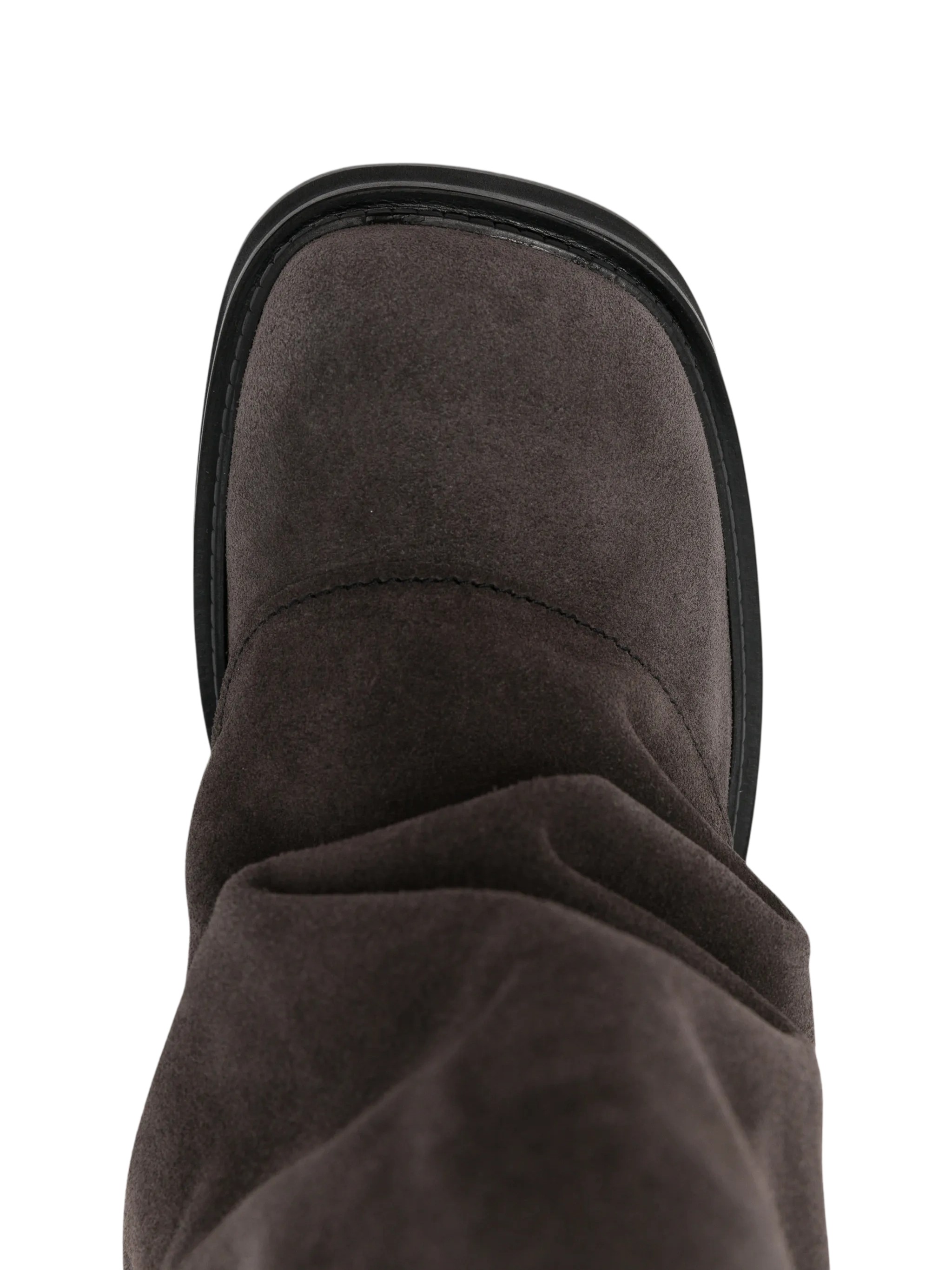 The Attico Robin Combat Boots In Suede, Dark Gray