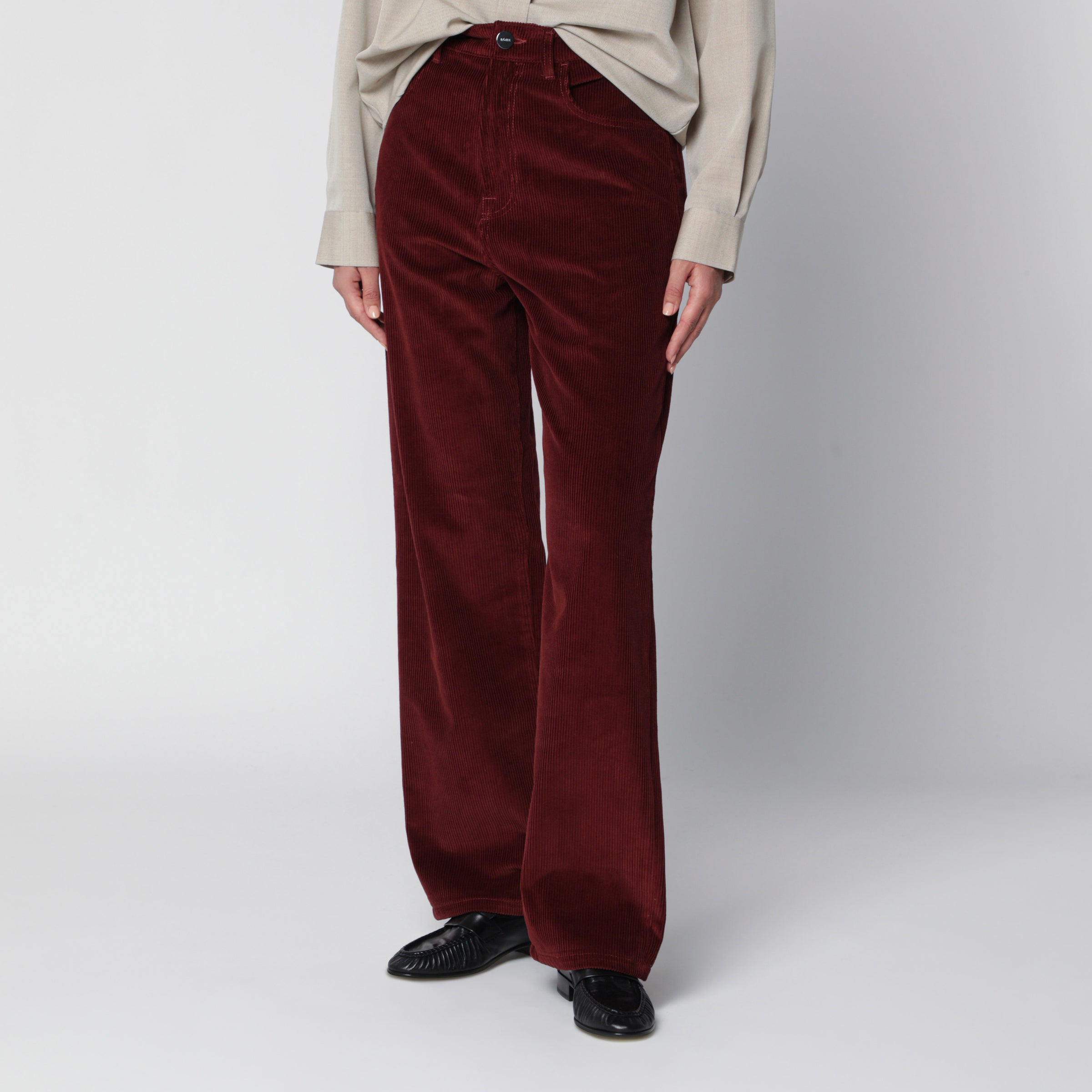 Róhe Burgundy Corduroy Trousers