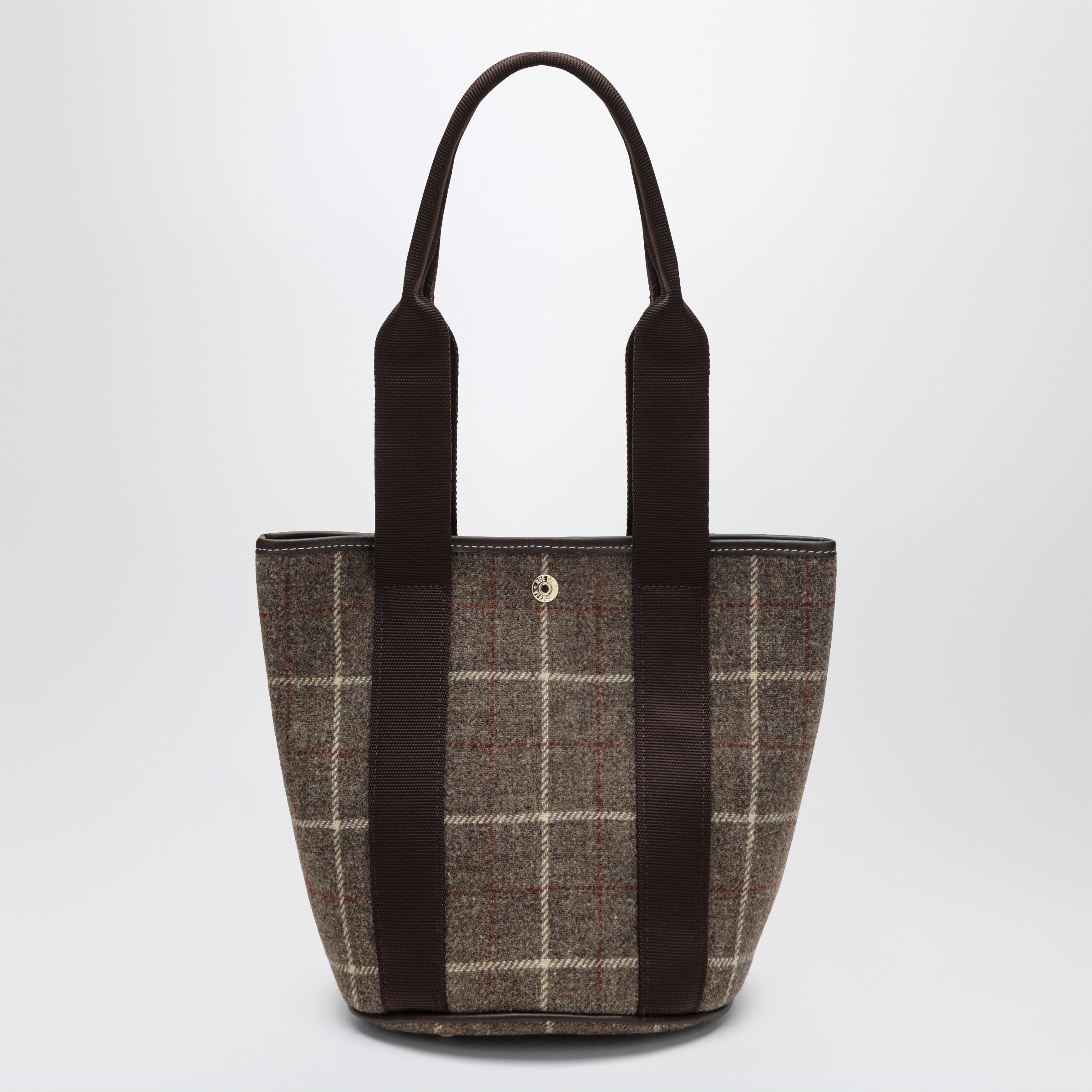 Rue de Verneuil Brown Tartan Traversée Bucket Bag