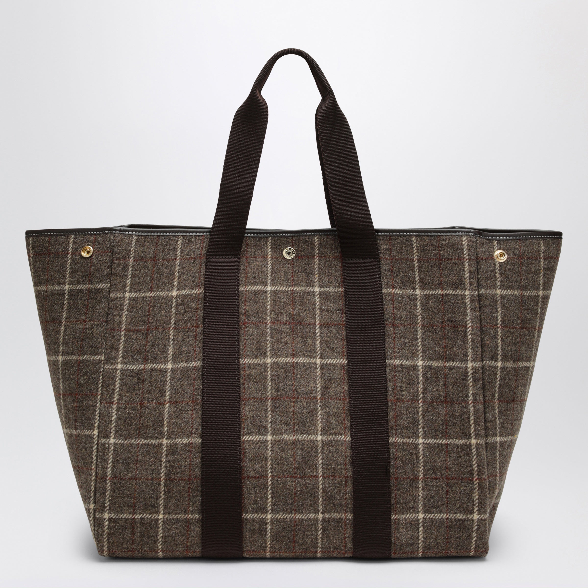 Rue de Verneuil Brown Tartan Traversée L Tote Bag