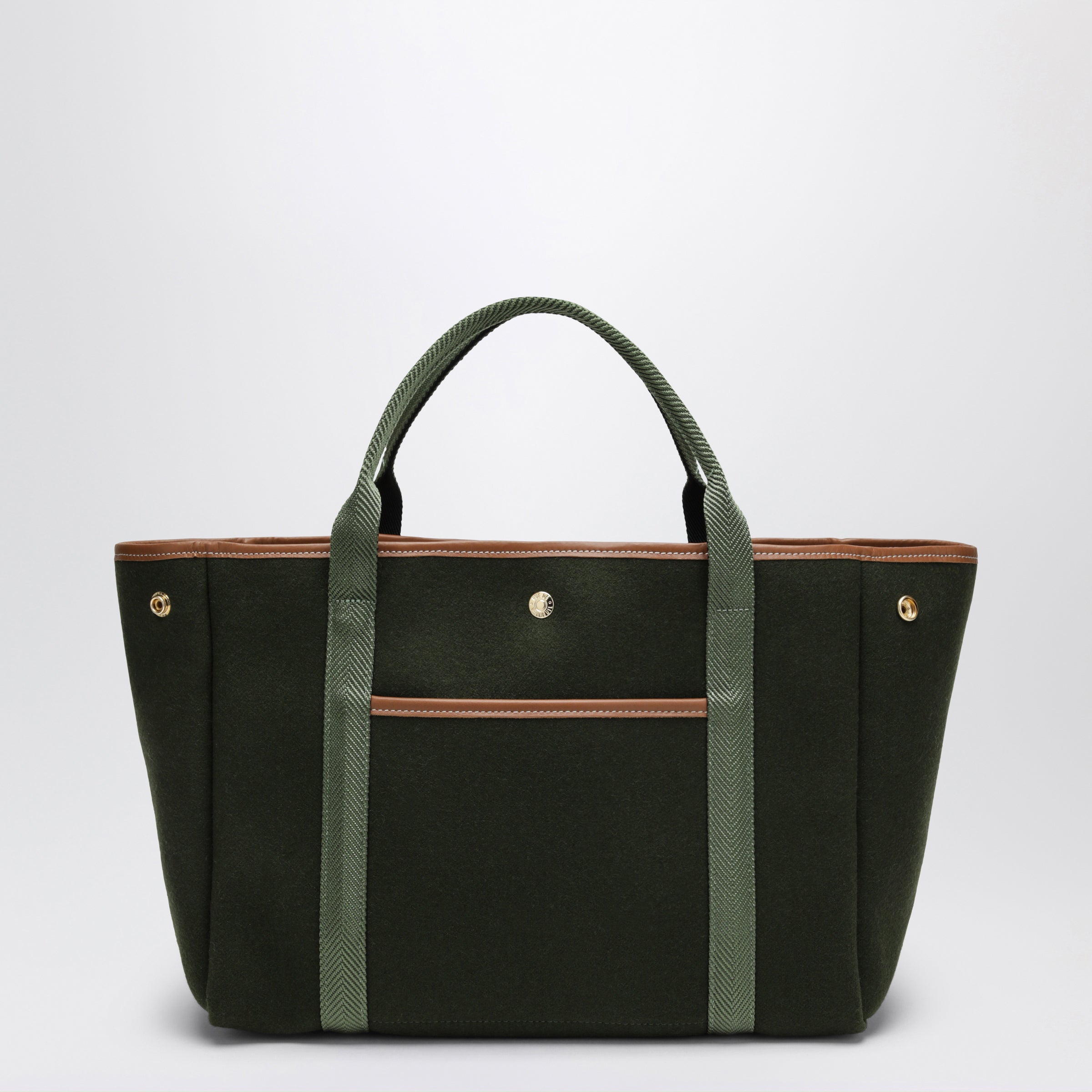 Rue de Verneuil Olive Green Traversée M Felt Tote Bag