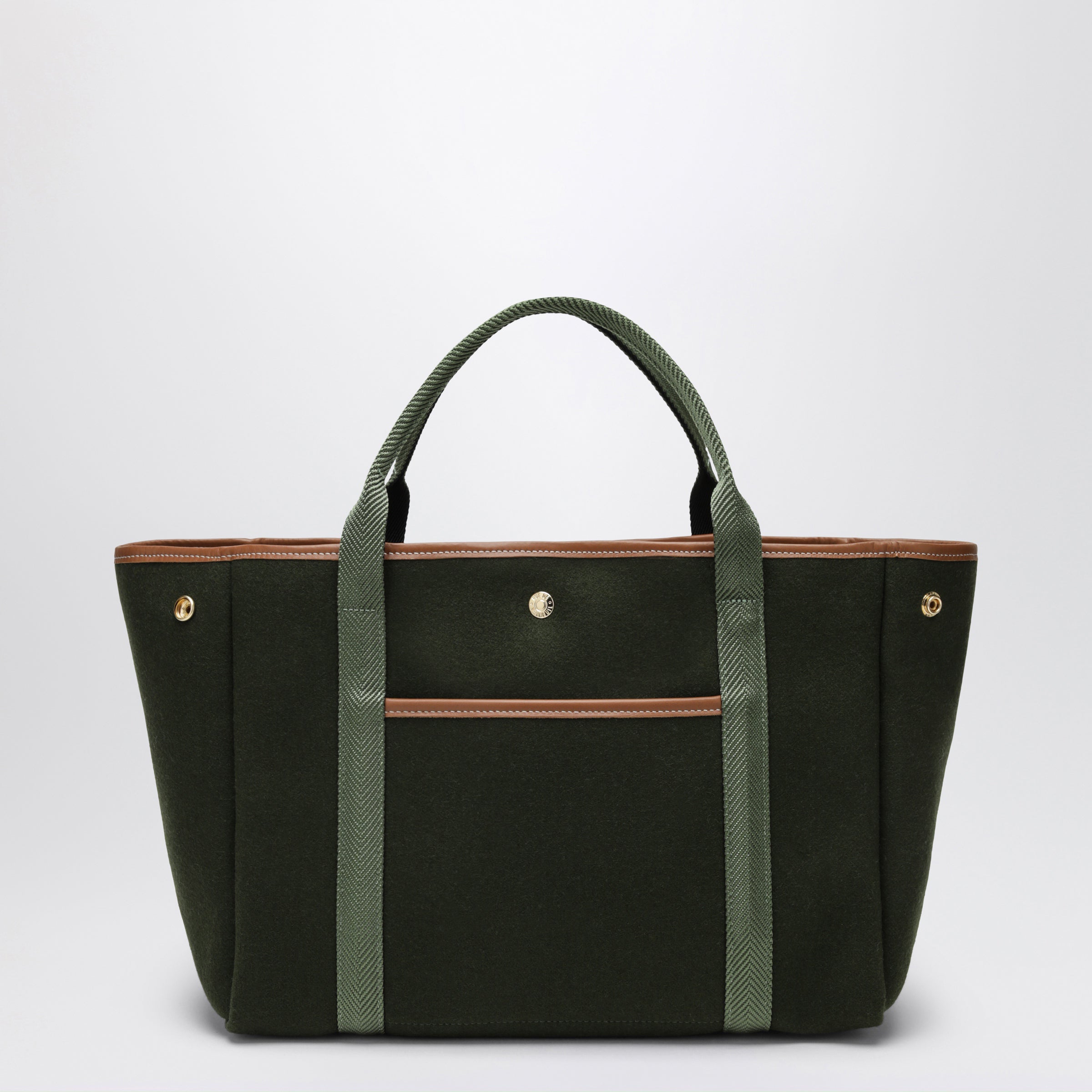 Rue de Verneuil Olive Green Traversée M Felt Tote Bag