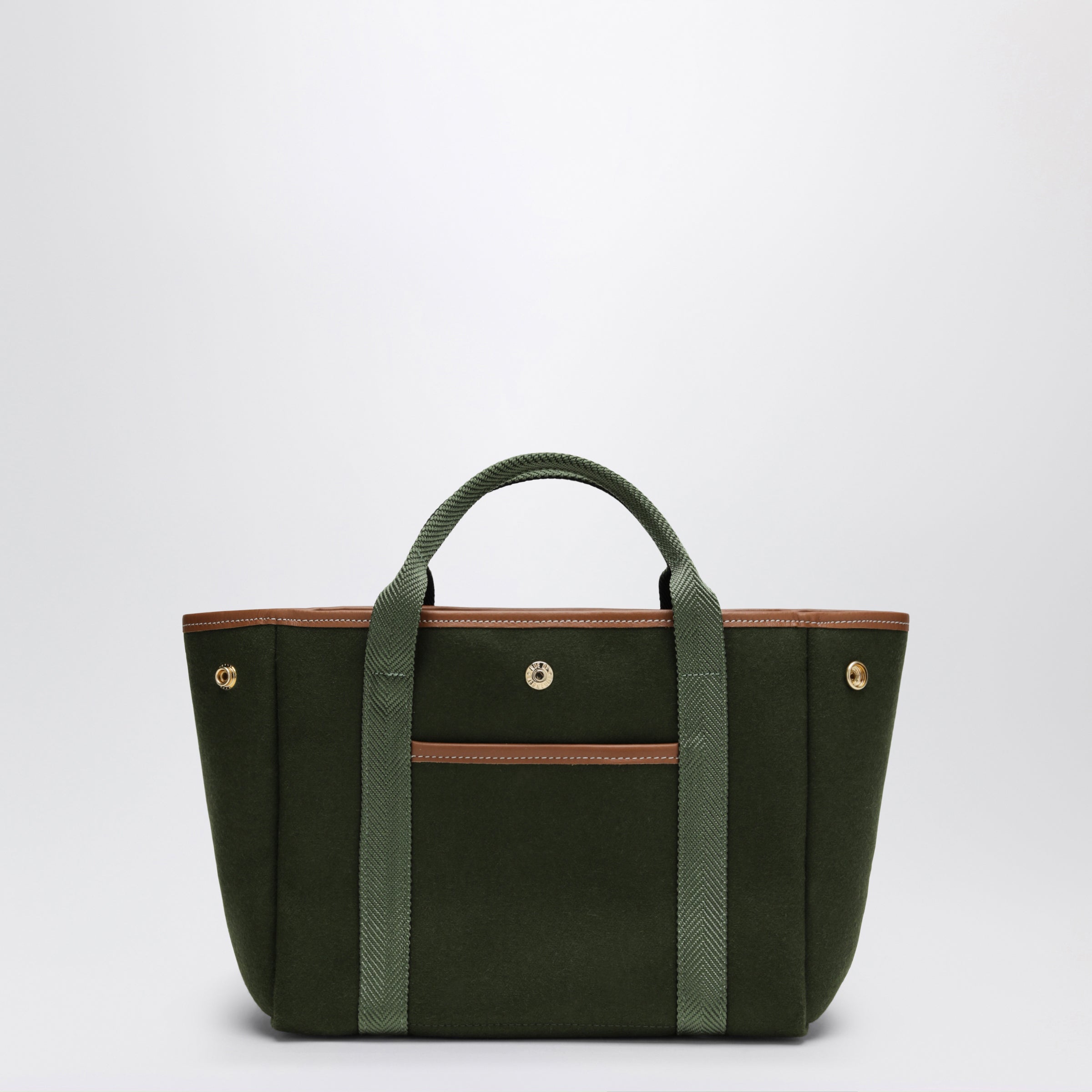 Rue de Verneuil Olive Green Traversée S Felt Tote Bag