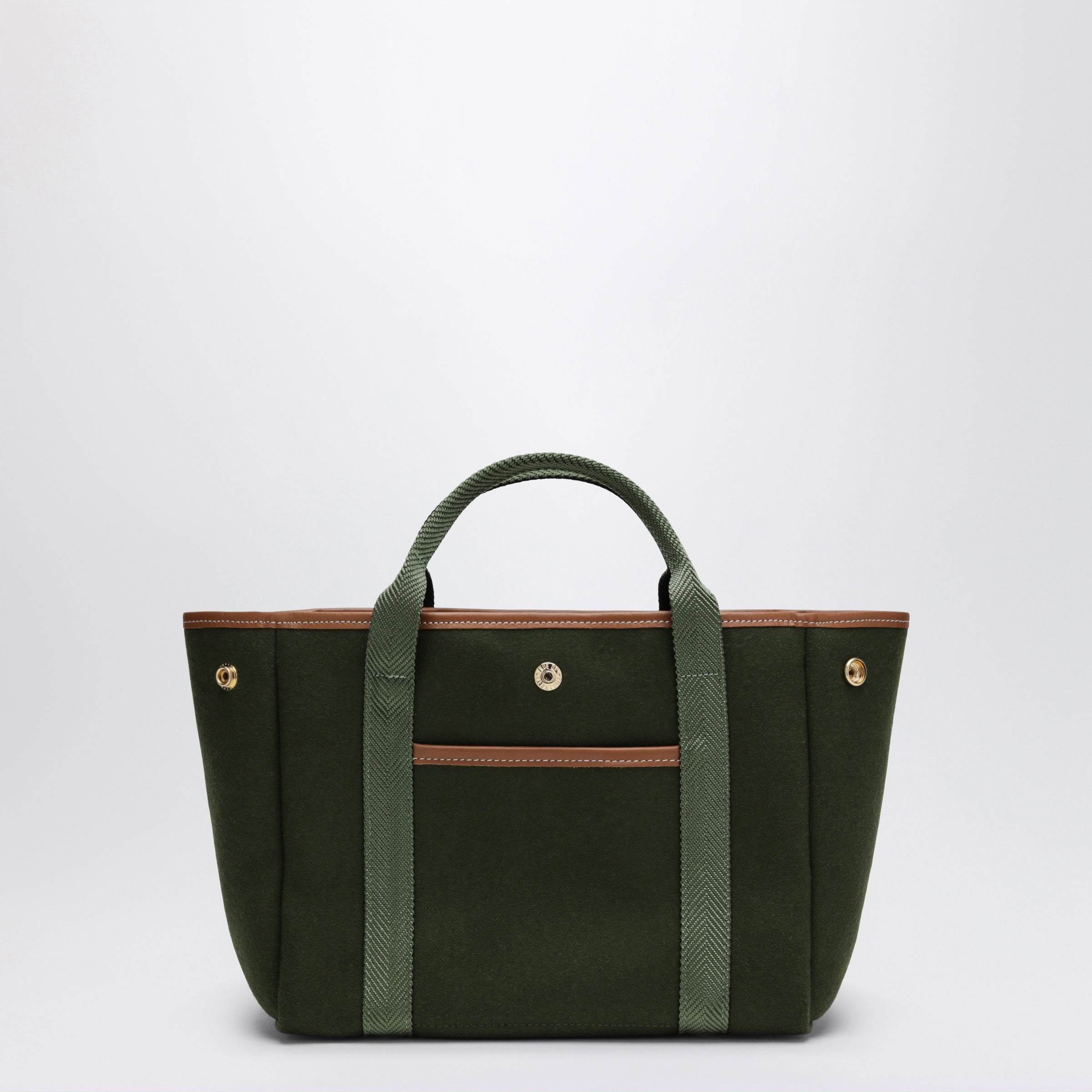 Rue de Verneuil Olive Green Traversée S Felt Tote Bag
