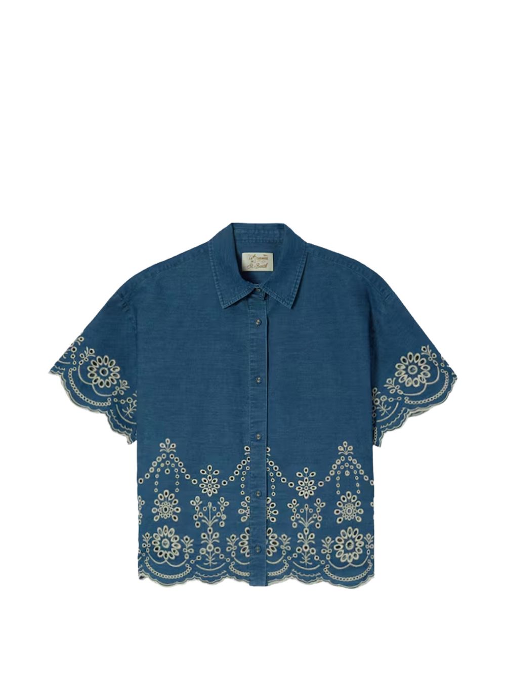 Mc2 Saint Barth Saint Barth Denim Blue Cotton Shirt