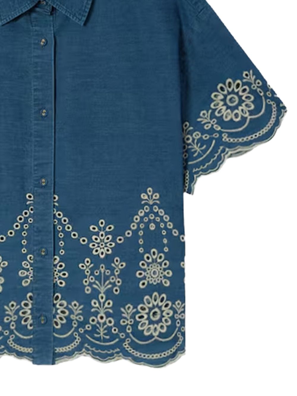 Mc2 Saint Barth Saint Barth Denim Blue Cotton Shirt