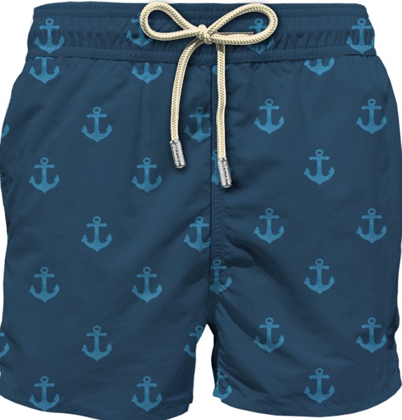 Mc2 Saint Barth Saint Barth Navy Blue Cotton Swimwear