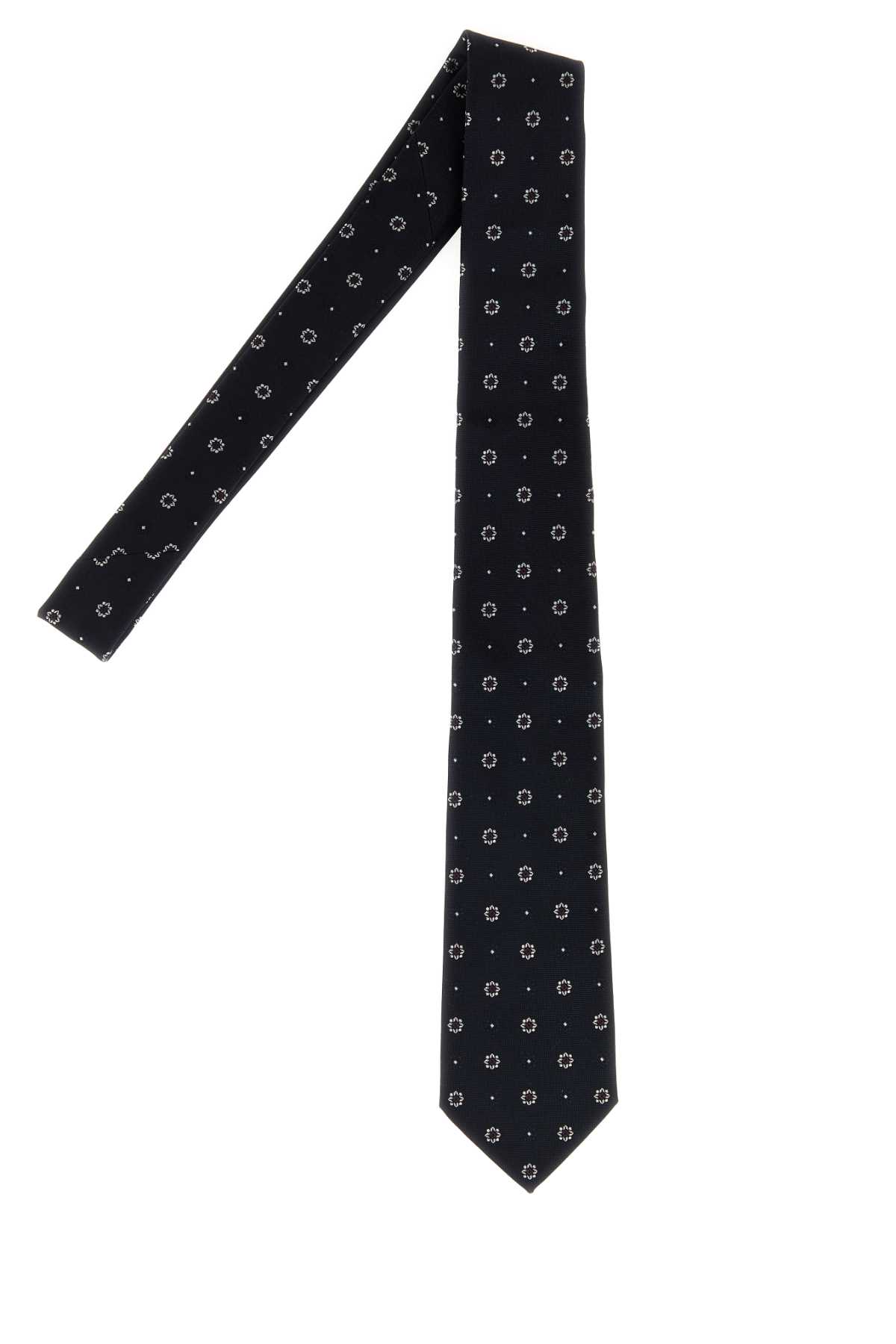 Saint Laurent Cravate Fleurs Bicolor