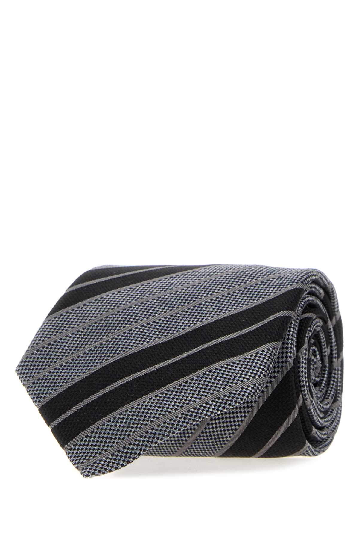 Saint Laurent Cravate Rayures Trame