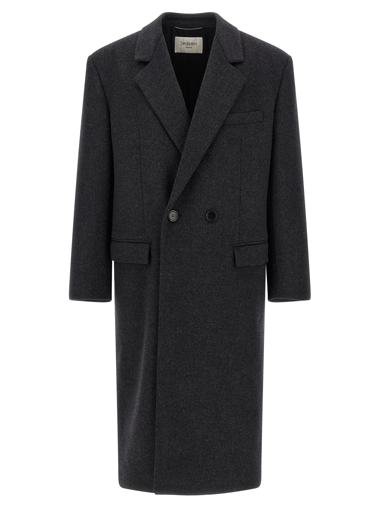 Saint Laurent Double-Face Combed Wool Coat