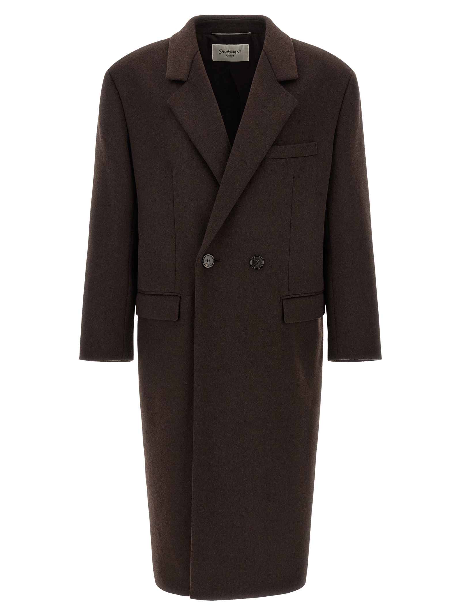 Saint Laurent Double-Face Combed Wool Coat