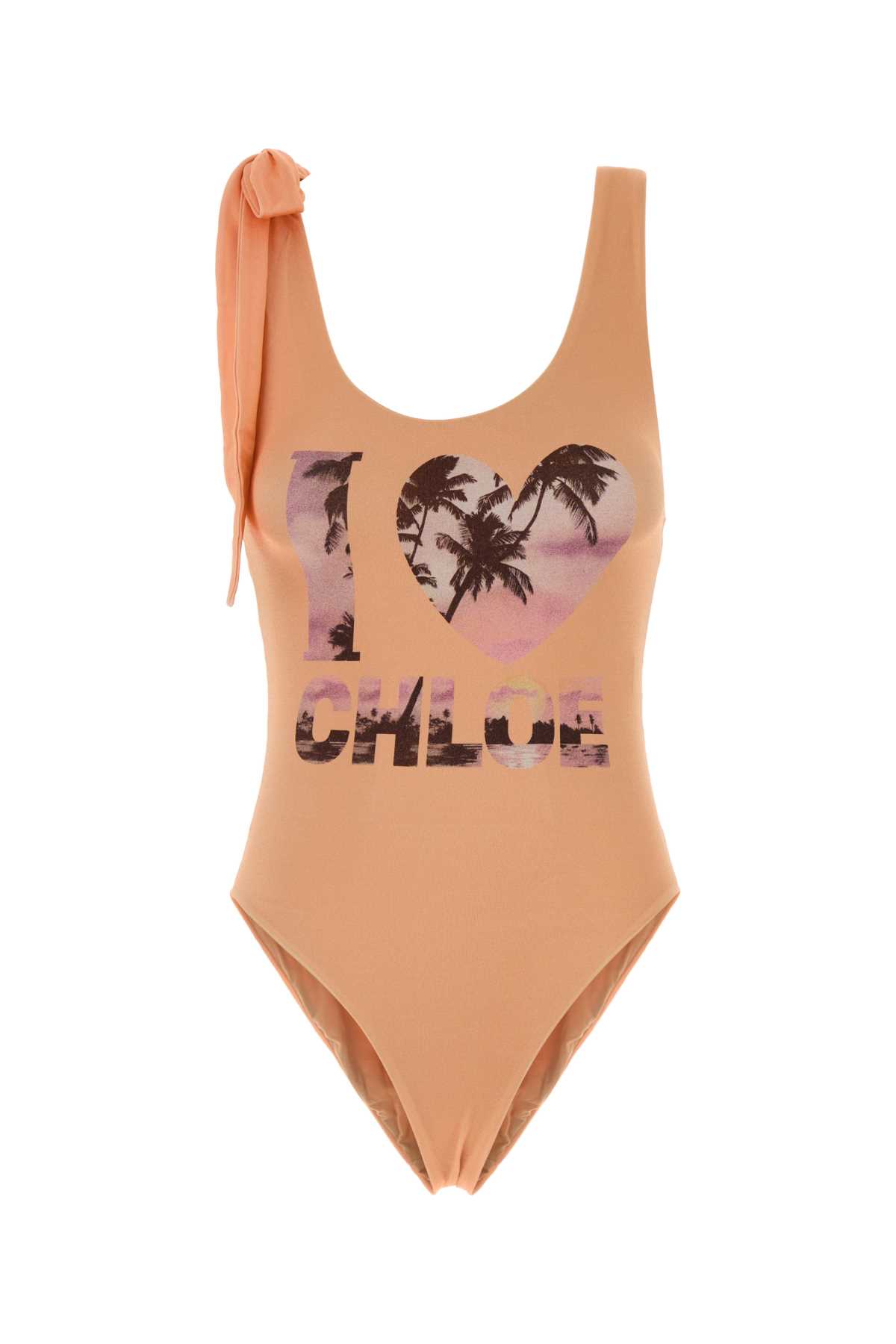 Chloé Salmon Pink Stretch Nylon Swimsuit