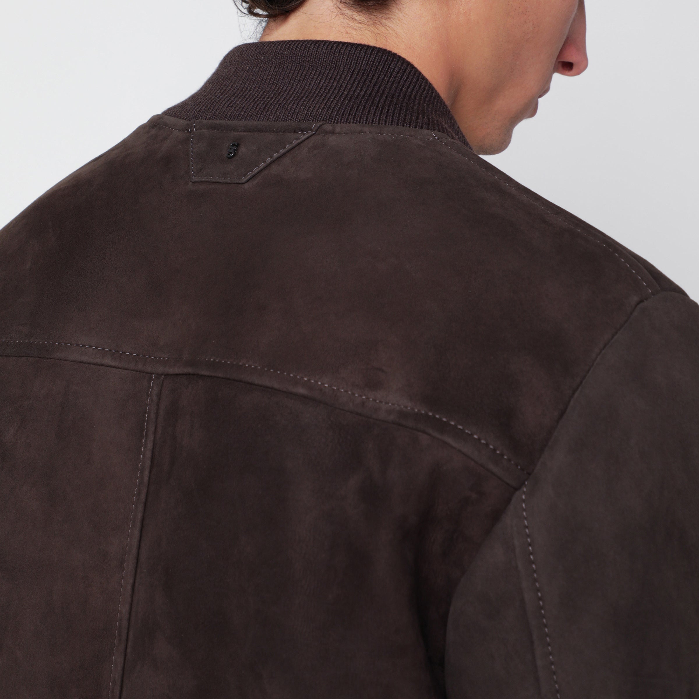 Salvatore Santoro Dark Brown Suede Bomber Jacket