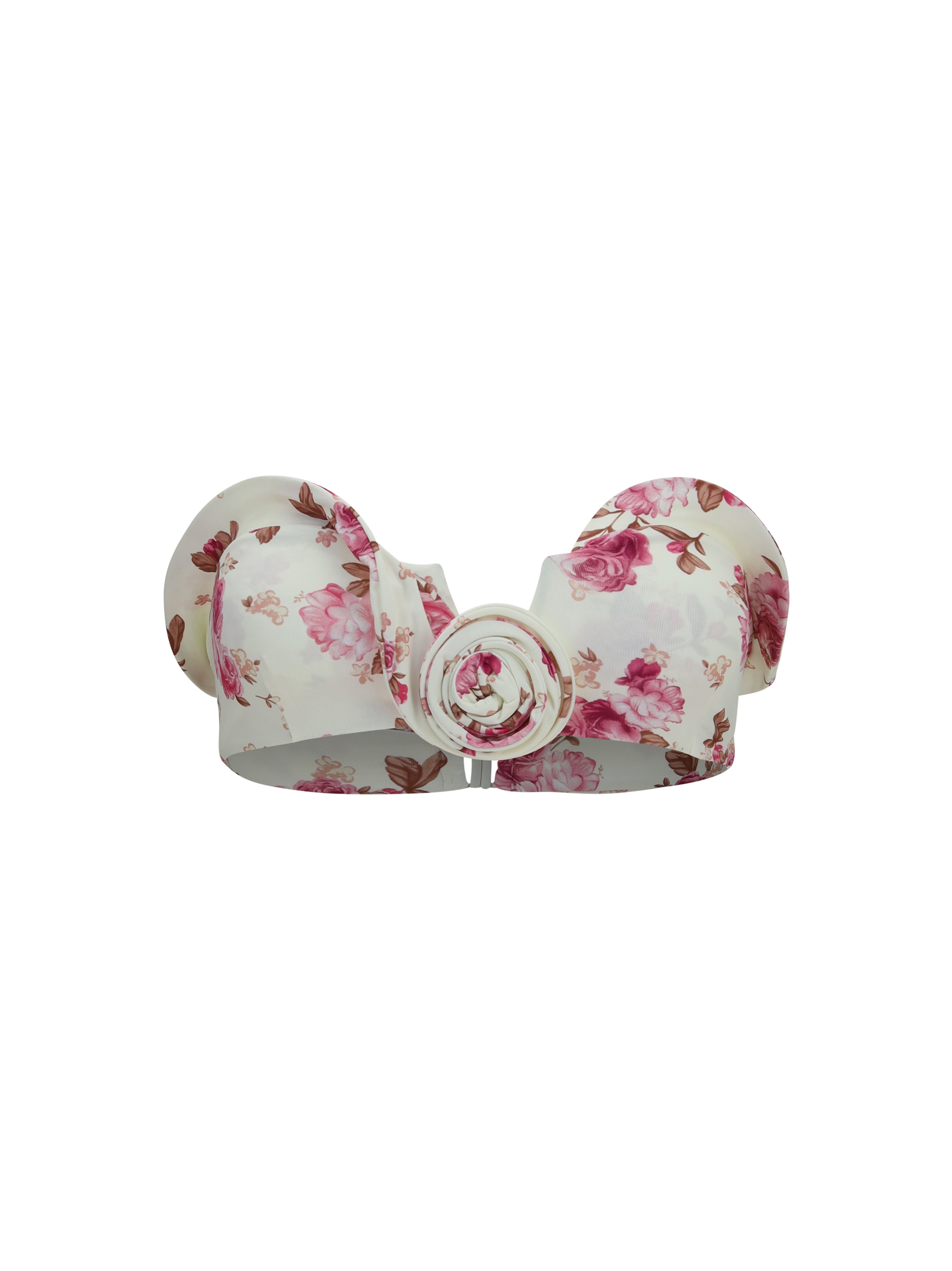 Magda Butrym Sculptural Floral-Print Bandeau Swim Top