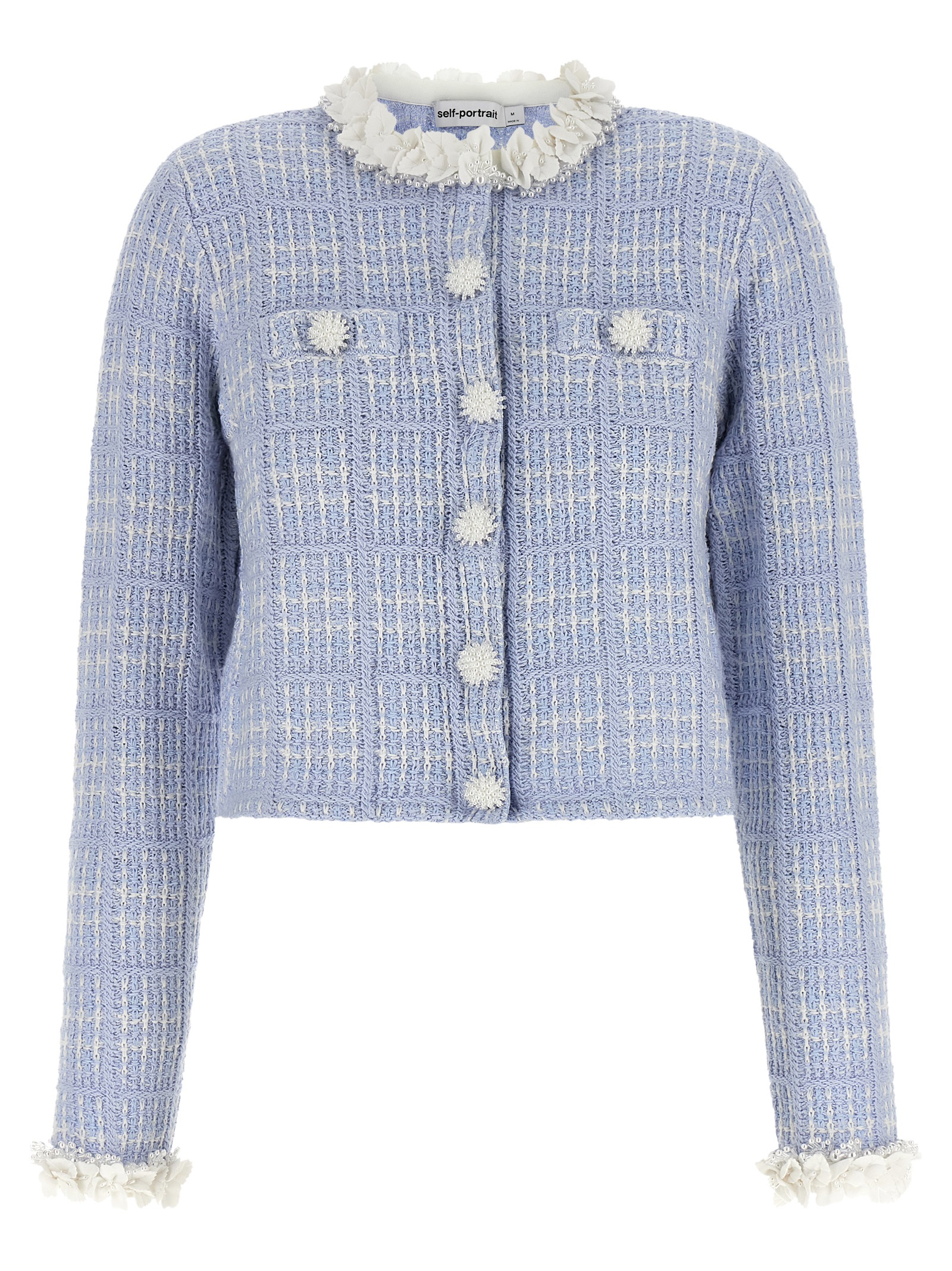 Self-Portrait Self Portrait Check Knit Jacket