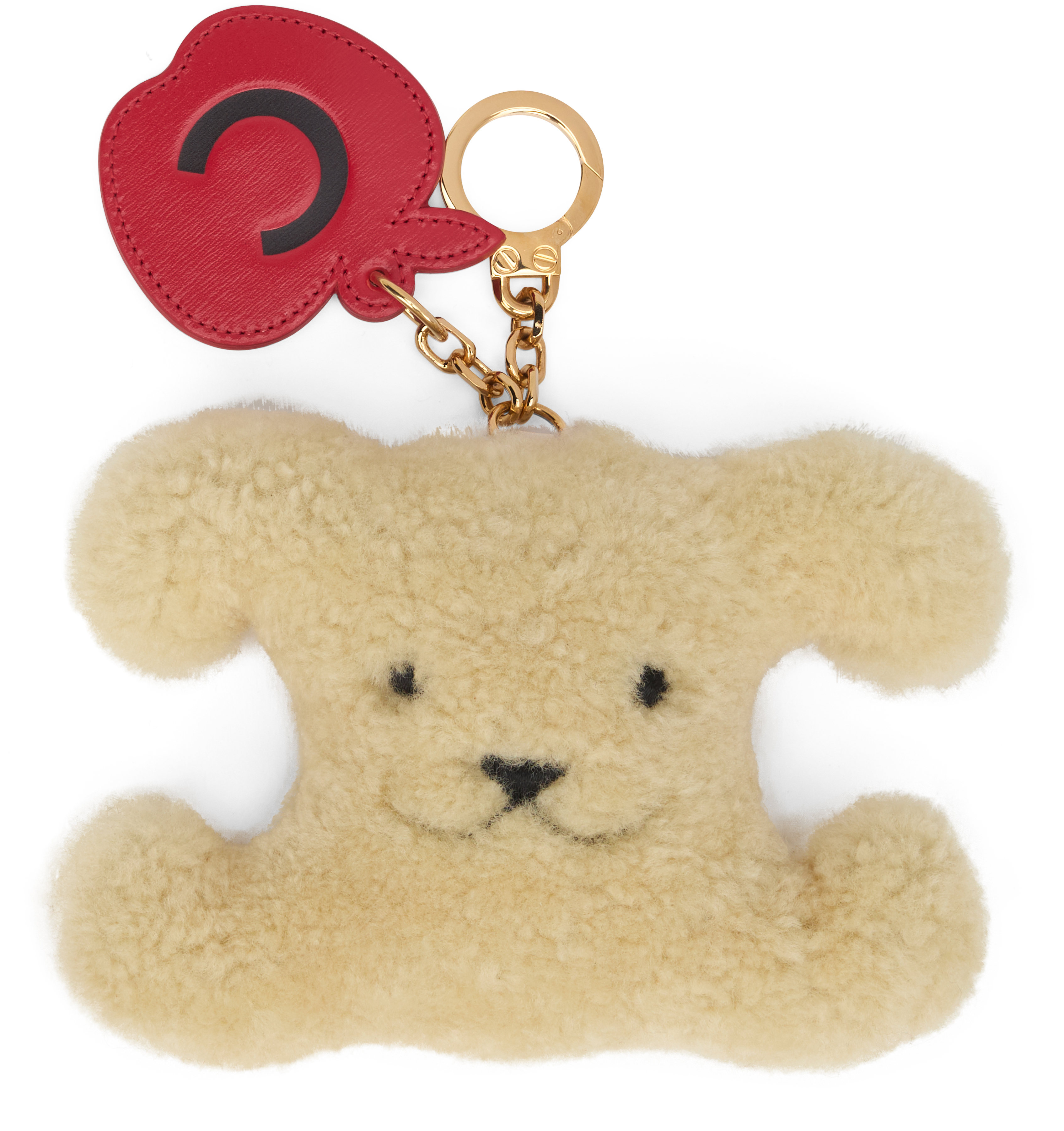 Celine Shearling Triomphe Keychain