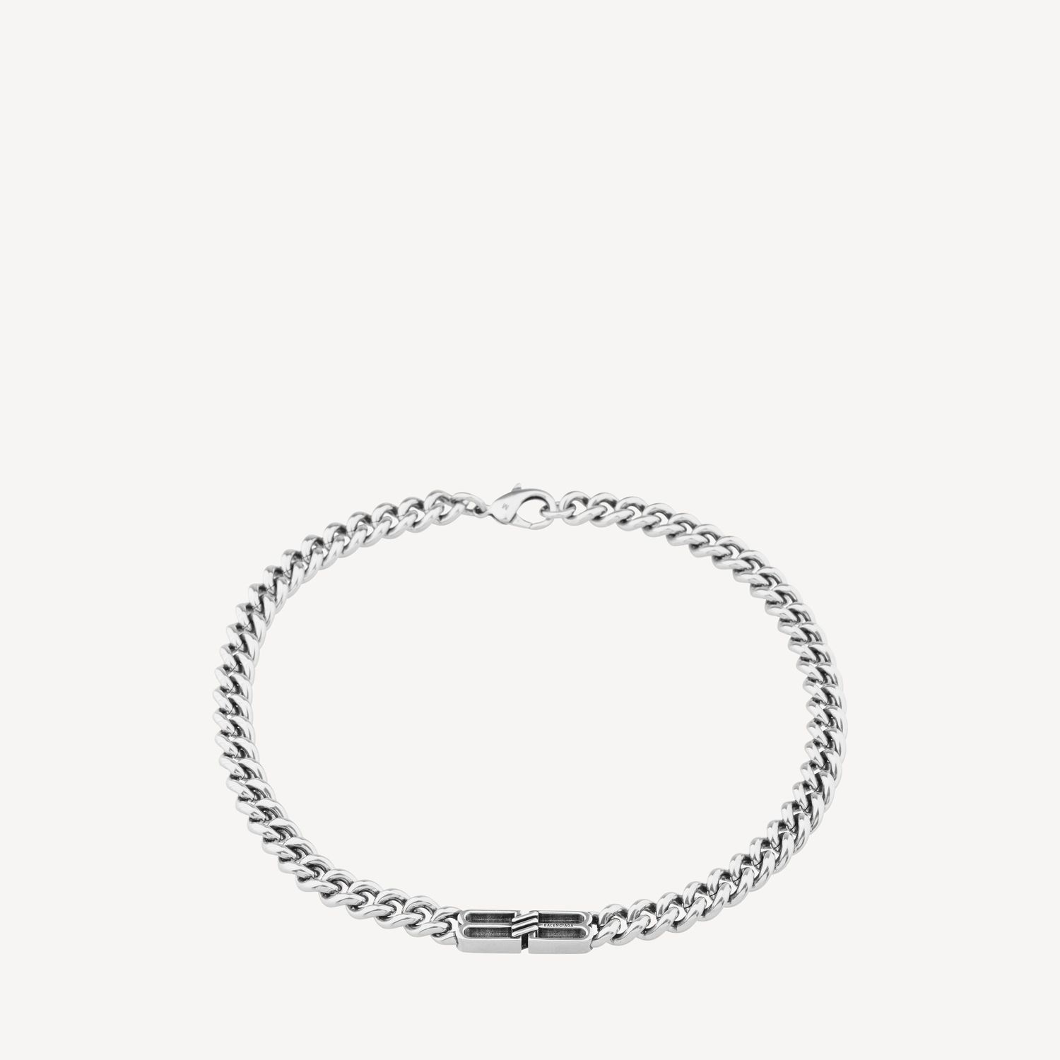 Balenciaga Silver Bb Icon Necklace