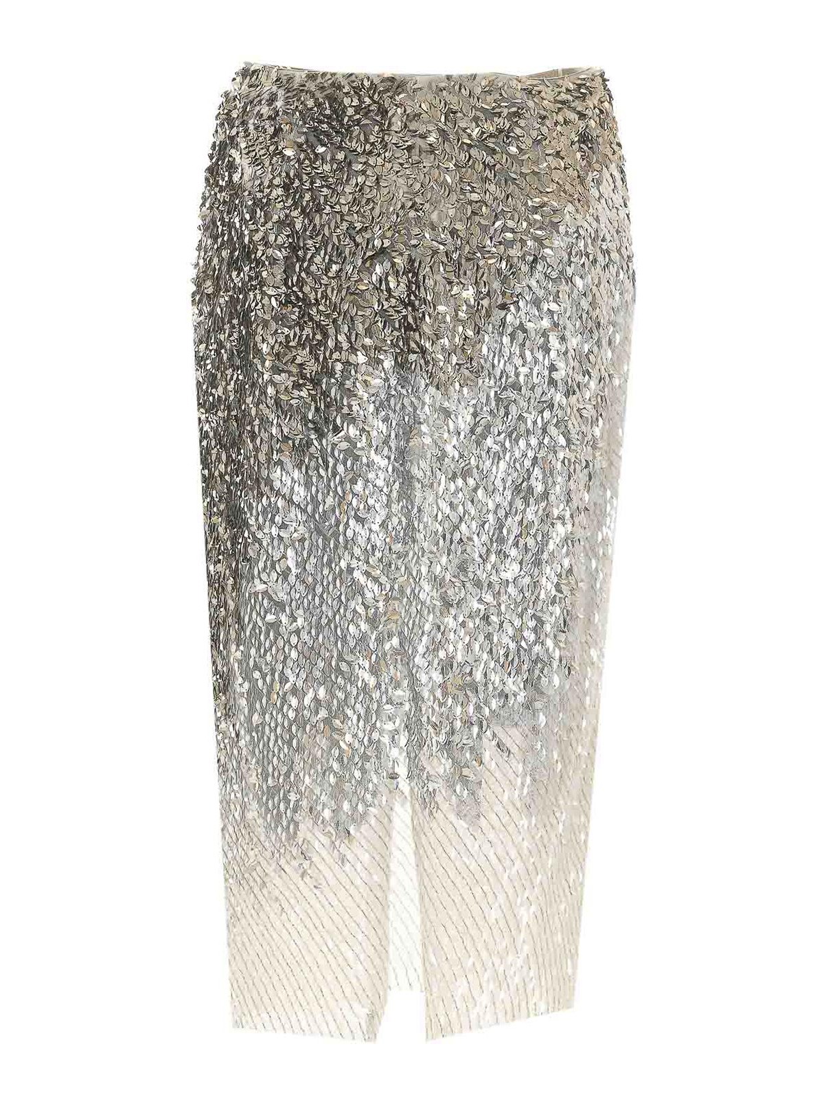 Elisabetta Franchi Silver Skirt