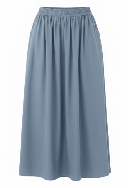 ELEH Sky Blue Elasticated Waistband Skirts