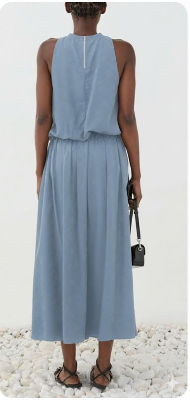 ELEH Sky Blue Elasticated Waistband Skirts