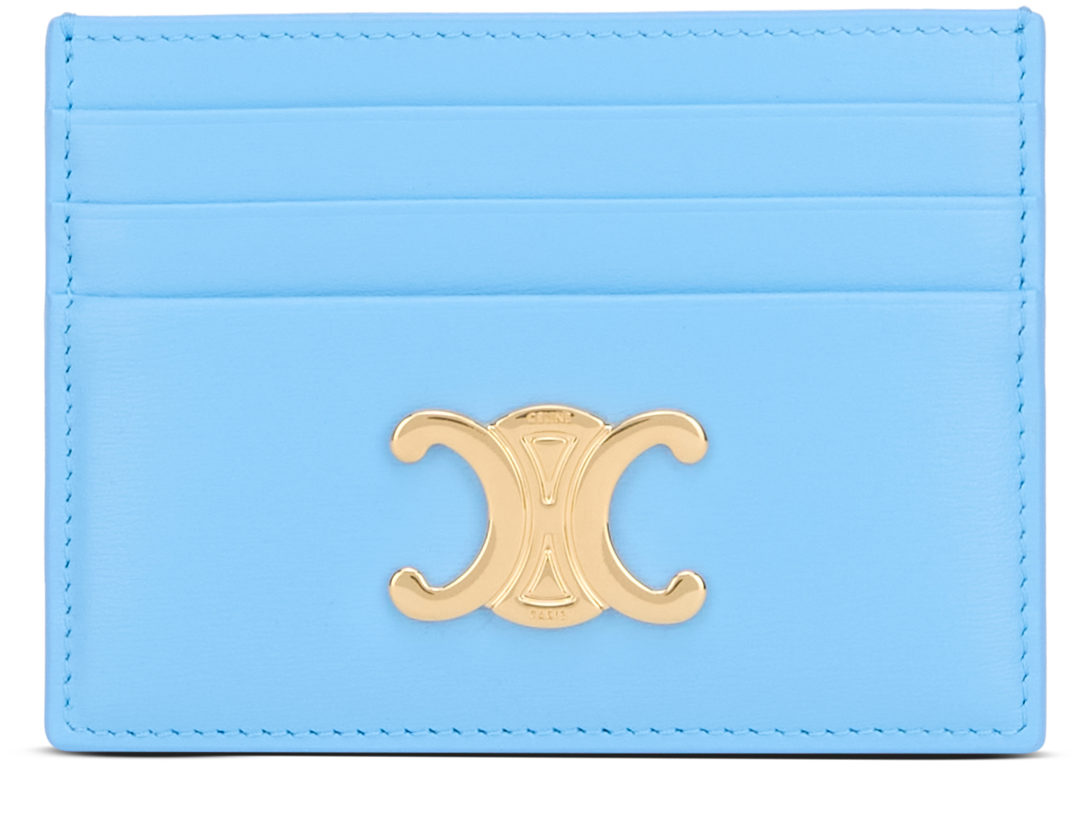 Celine Sky Blue Triomphe Calfskin Card Holder