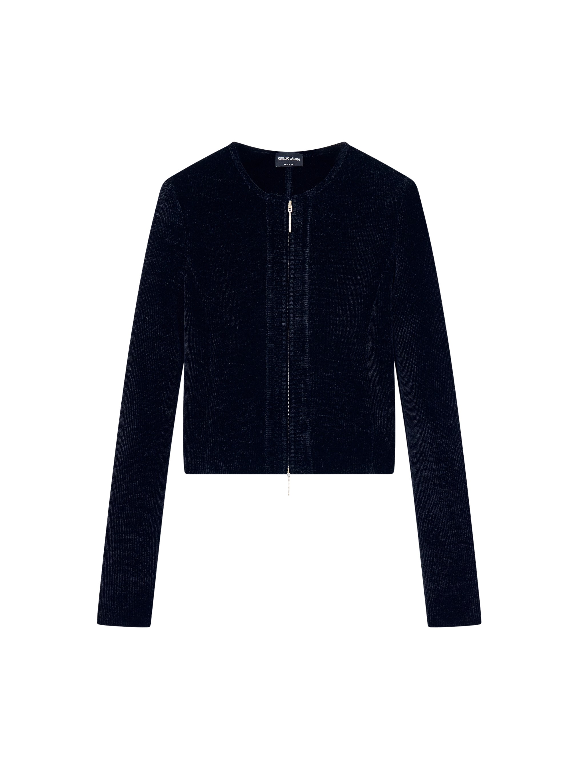 Giorgio Armani Slim Fit Blazer Jackets Chenille Crew Ne