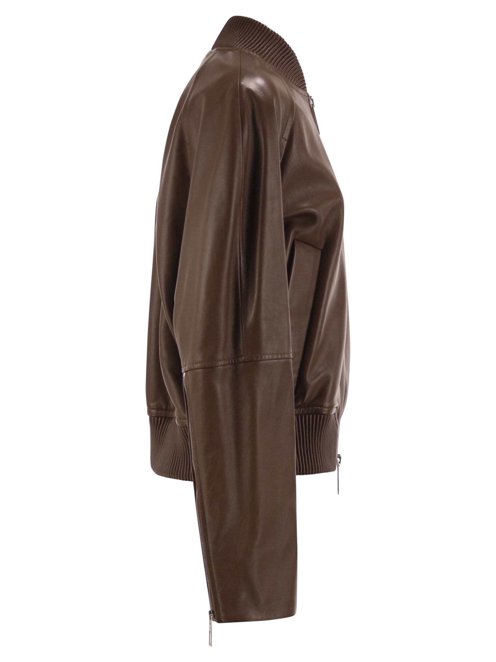 Sportmax Spxamour - Lambskin Leather Bomber Jacke