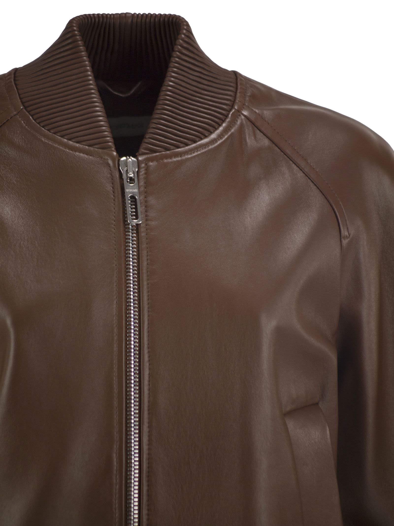 Sportmax Spxamour - Lambskin Leather Bomber Jacke