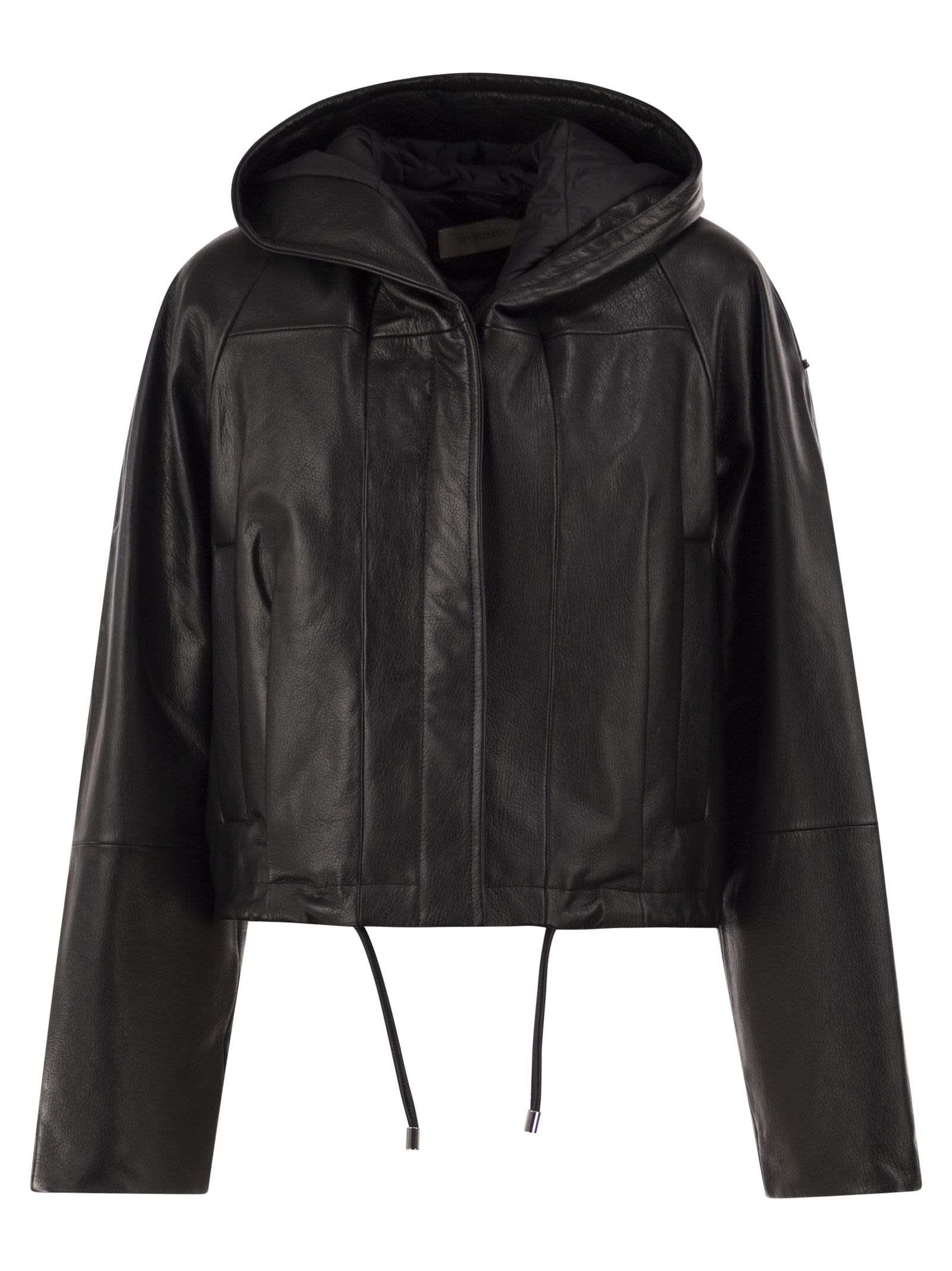 Sportmax Spxkabala - Cropped Leather Hooded Jacke