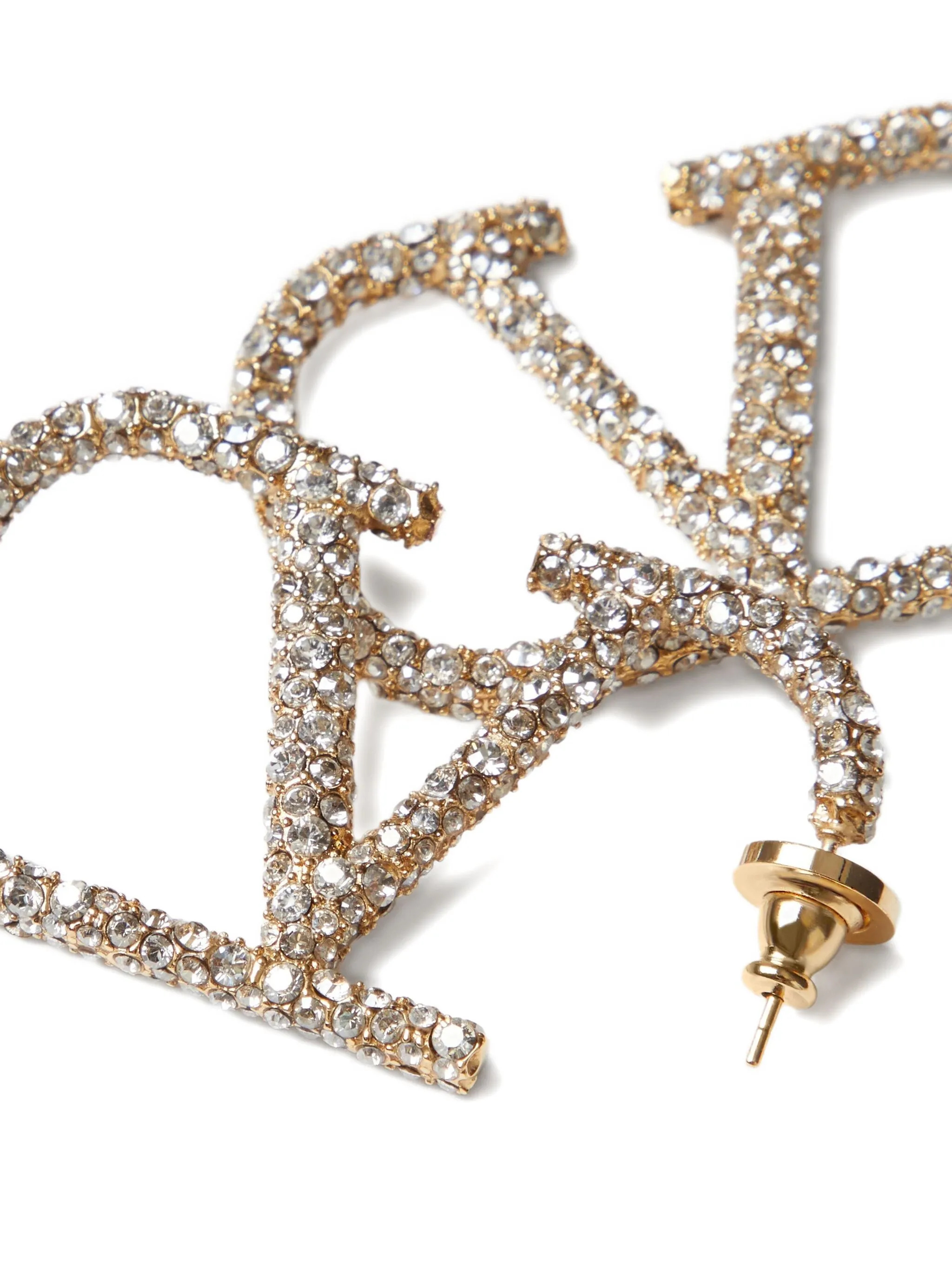 Valentino Star-Embellished Crystal Hoop Earrings
