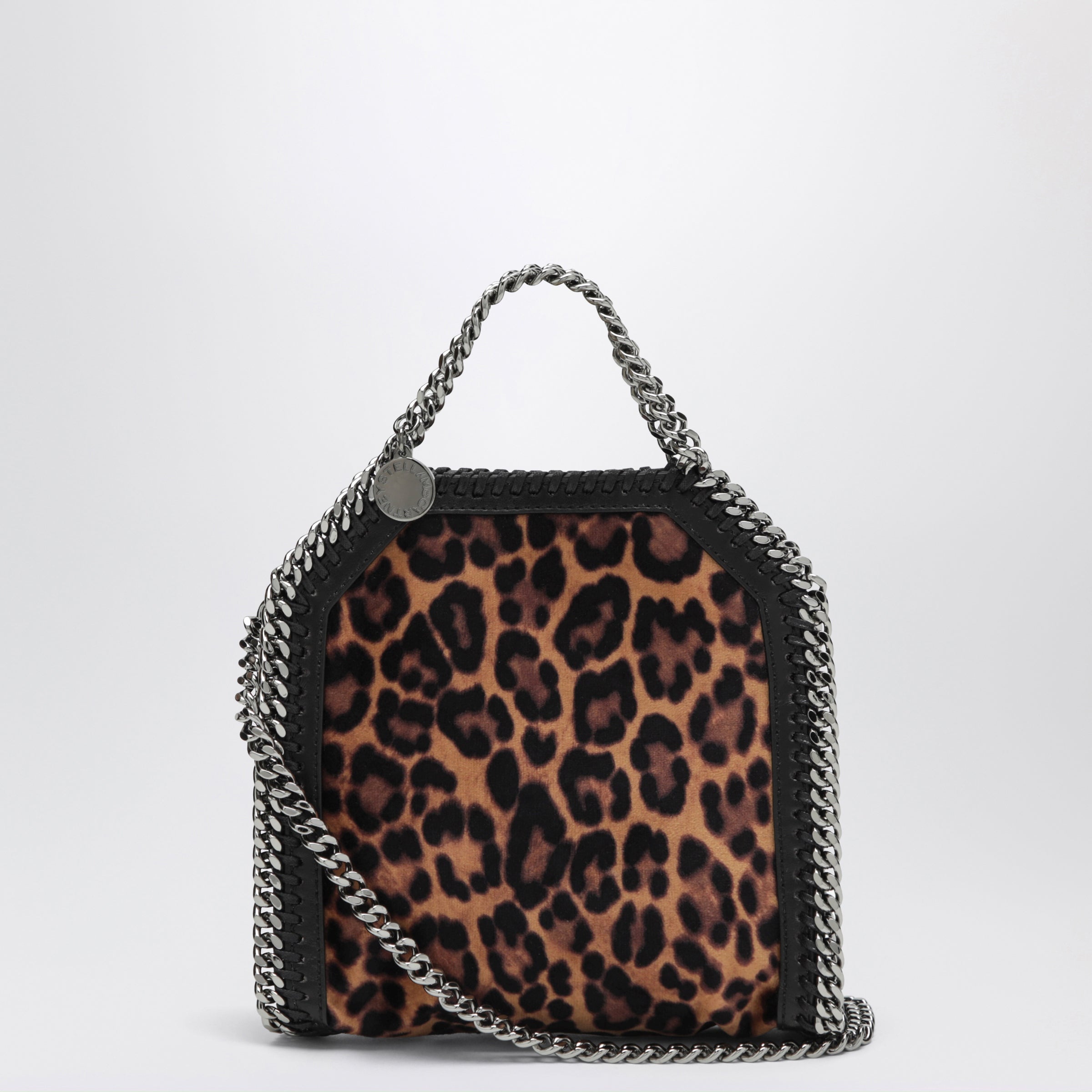 Stella Mccartney Falabella Leopard-Print Velvet Micro Tot