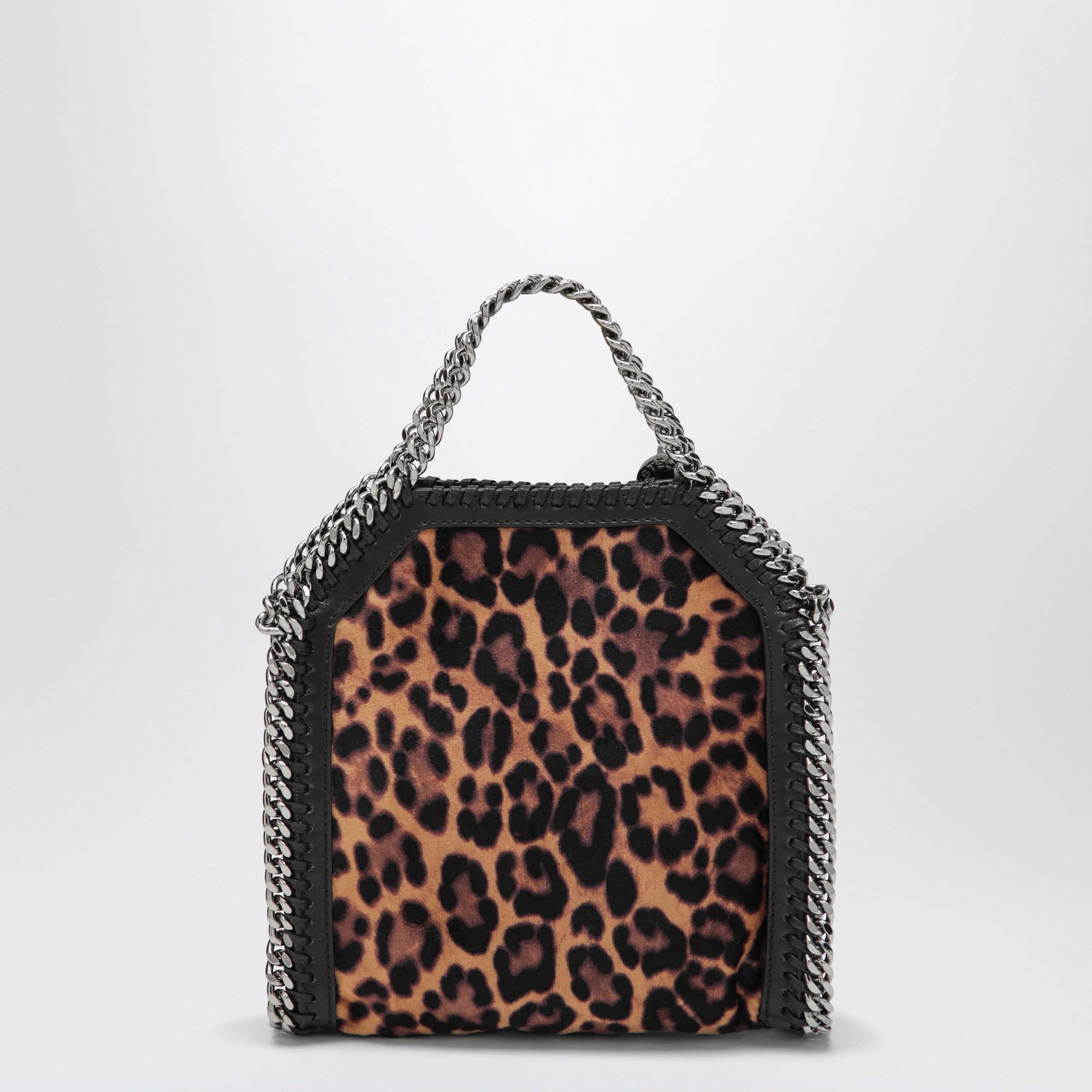 Stella Mccartney Falabella Leopard-Print Velvet Micro Tot