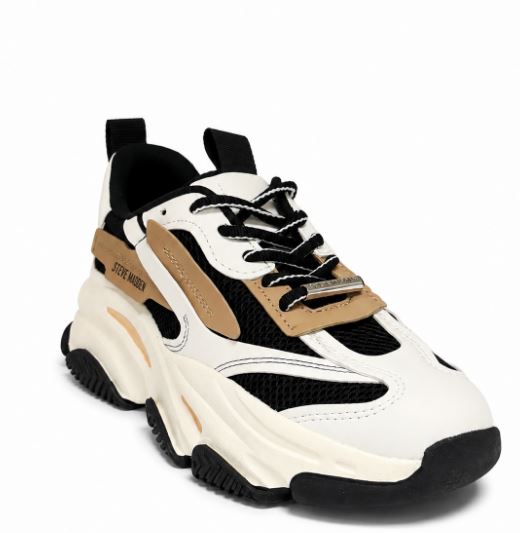Steve Madden Black Tan Synthetic Shoes