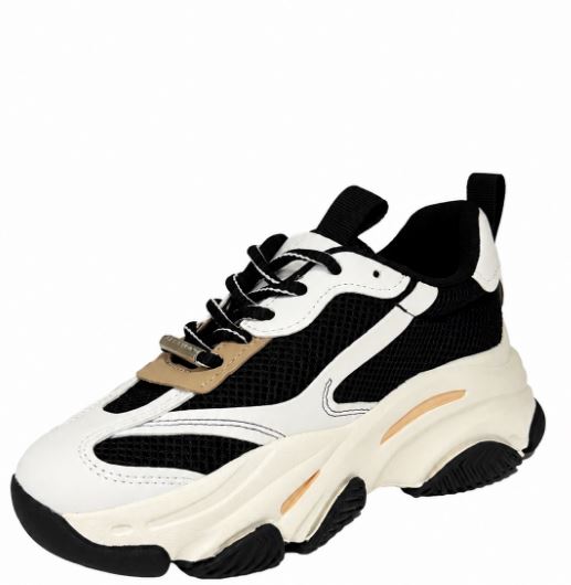 Steve Madden Black Tan Synthetic Shoes