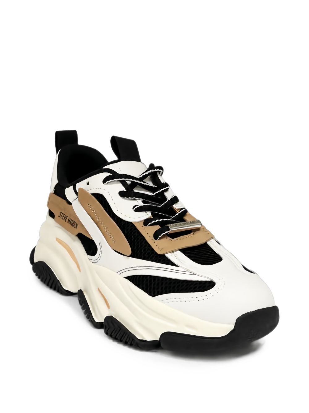 Steve Madden Black Tan Synthetic Shoes