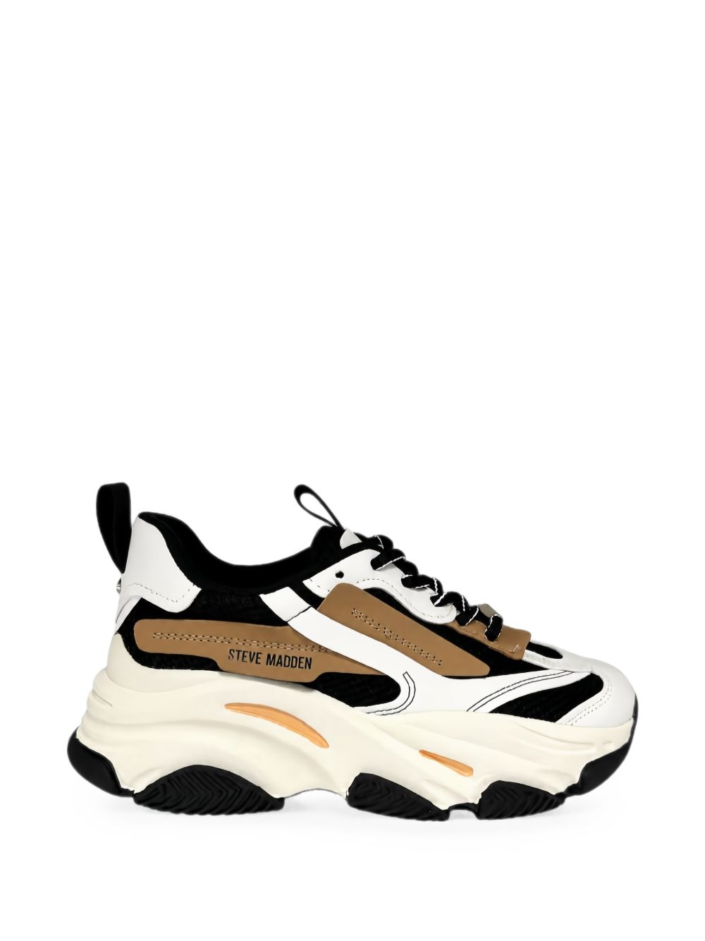 Steve Madden Black Tan Synthetic Shoes