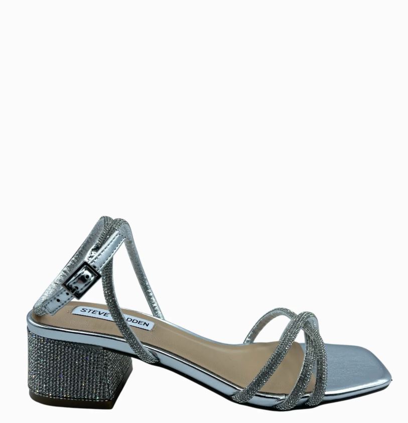Steve Madden Silver Leather Sandals