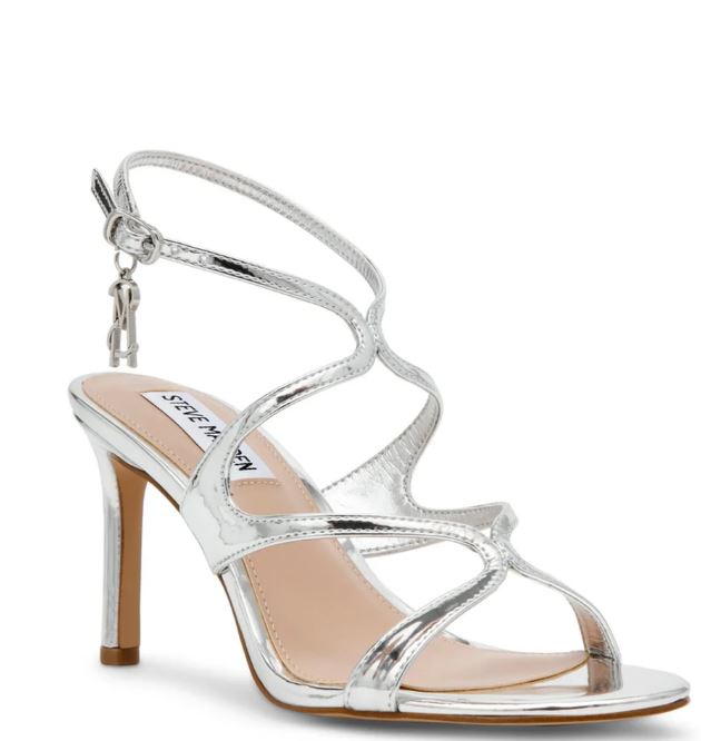 Steve Madden Silver Leather Sandals