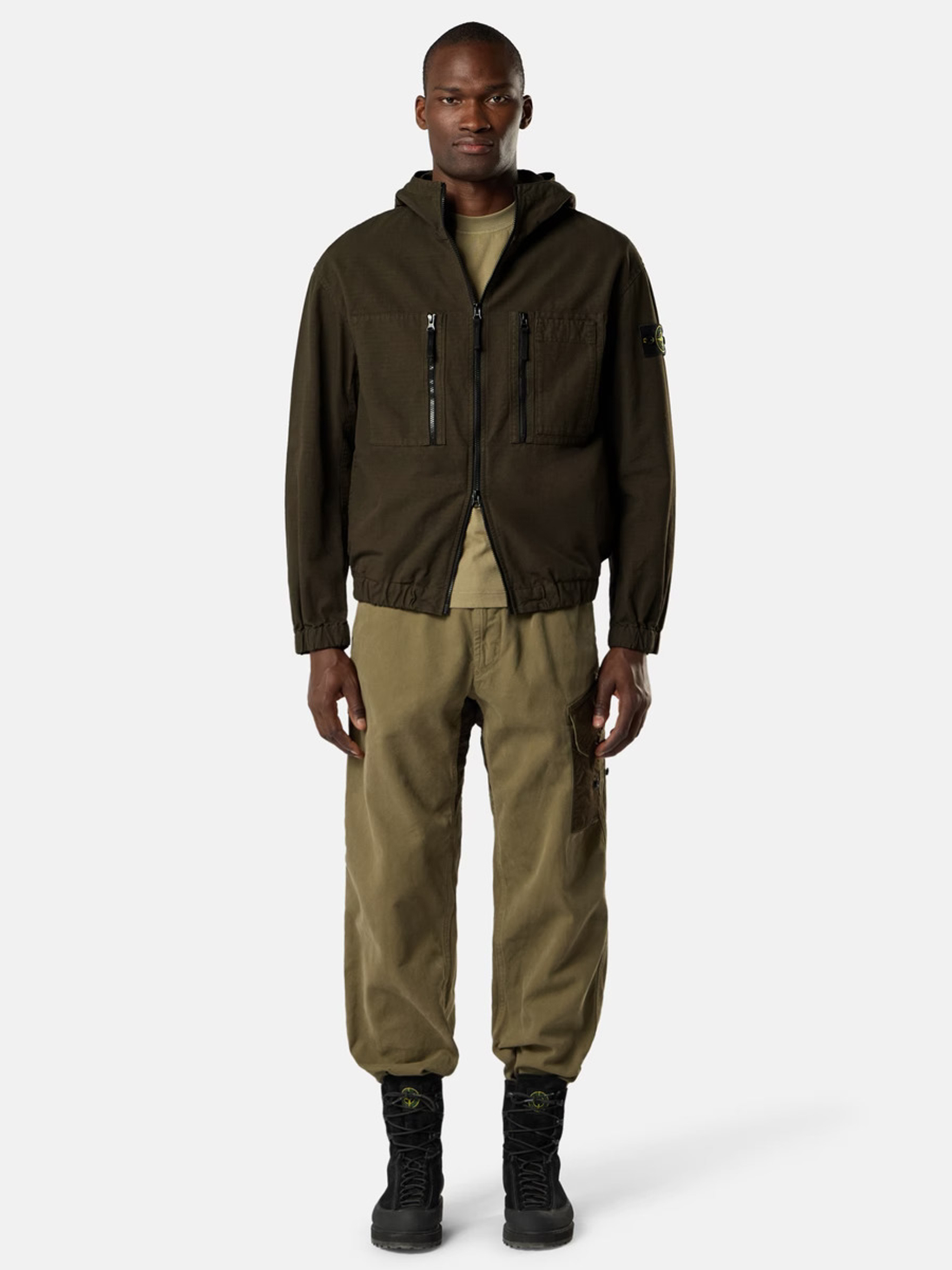 Stone Island Coal Grey Cotton Shirt