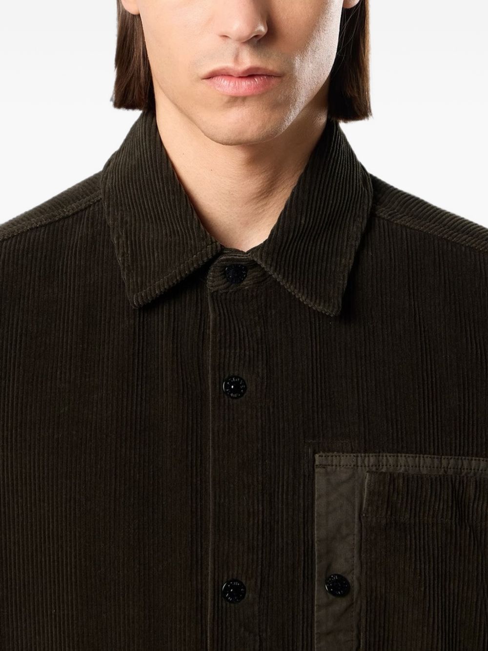 Stone Island Coal Grey Cotton Shirt