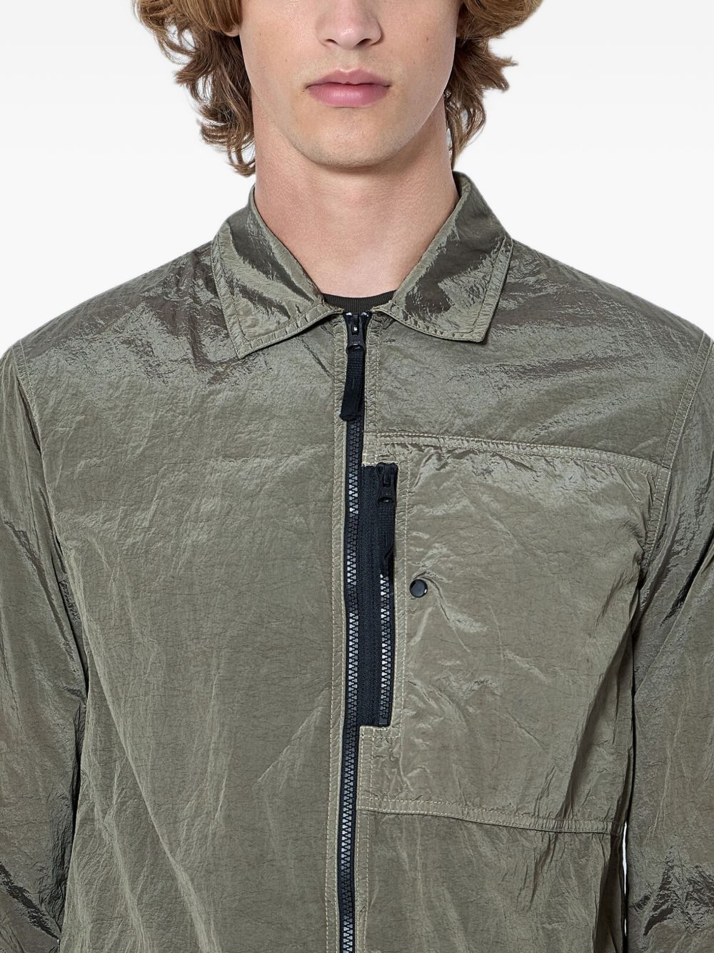 Stone Island Military Green Polyamide Shirt
