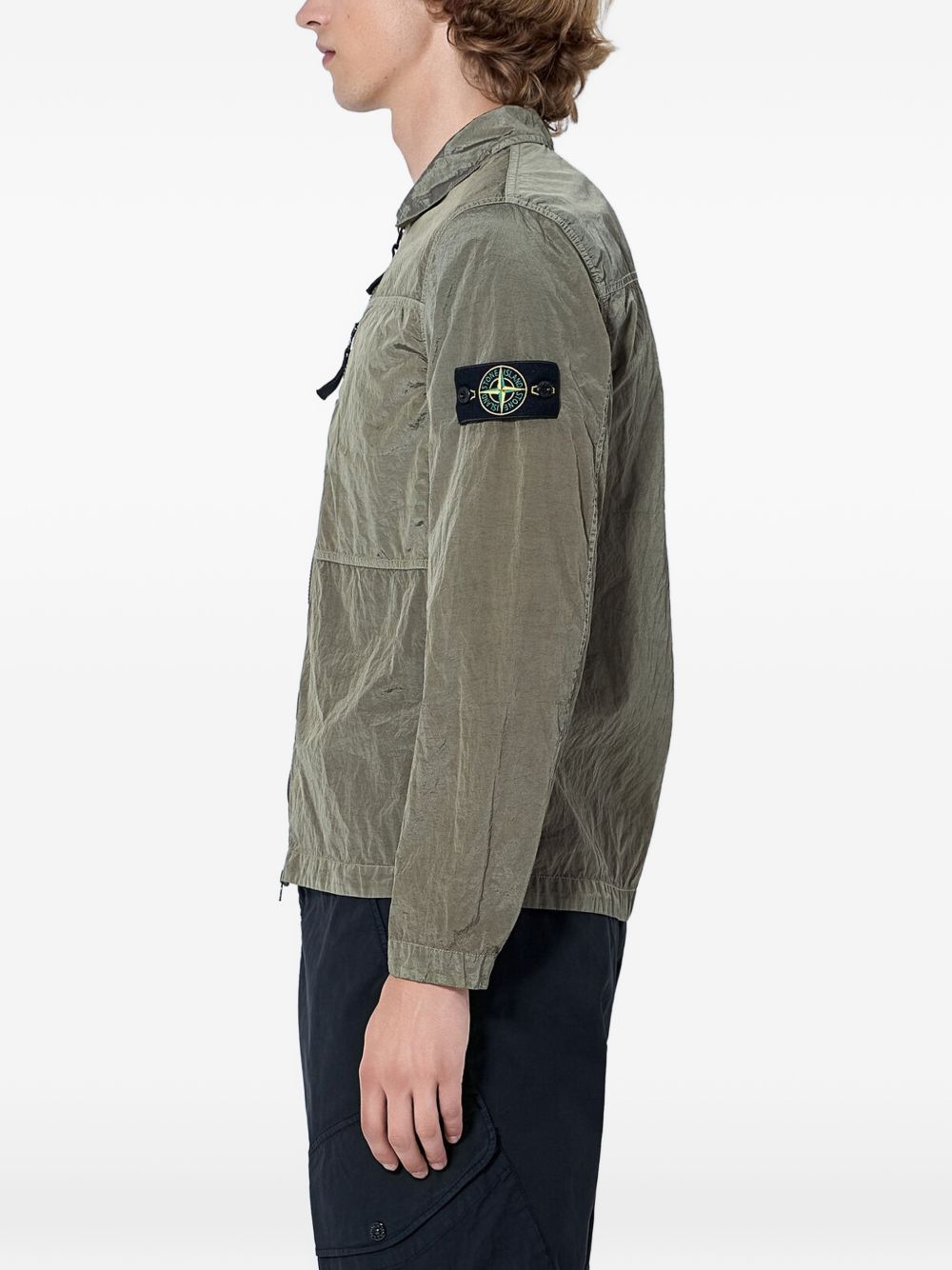 Stone Island Military Green Polyamide Shirt