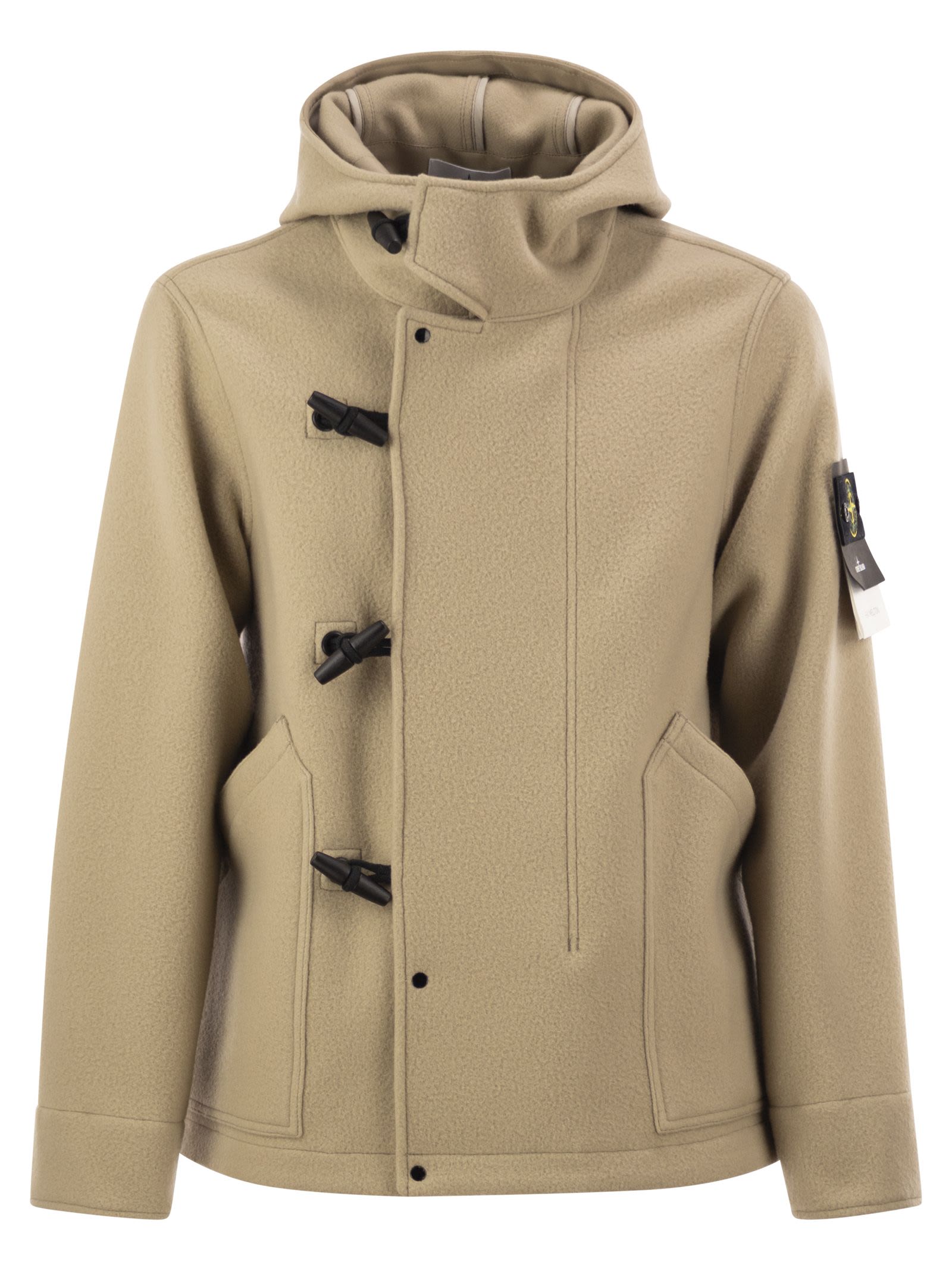 Stone Island Short Virgin Wool And Cashmere Duffle Co