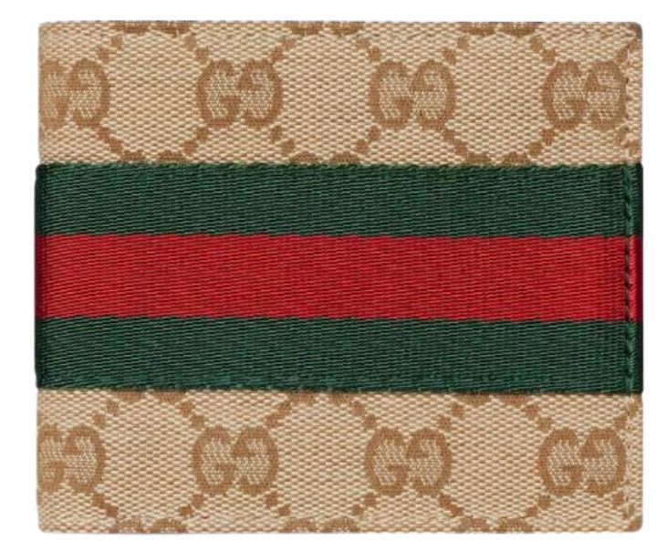 Gucci Striped Canvas Compact Wallet
